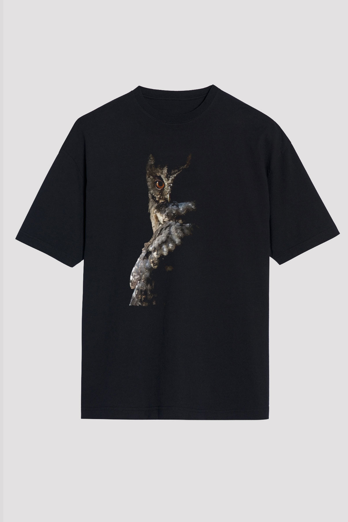 Baykuş Siyah Unisex Tişört T-Shirt - TişörtFabrikası