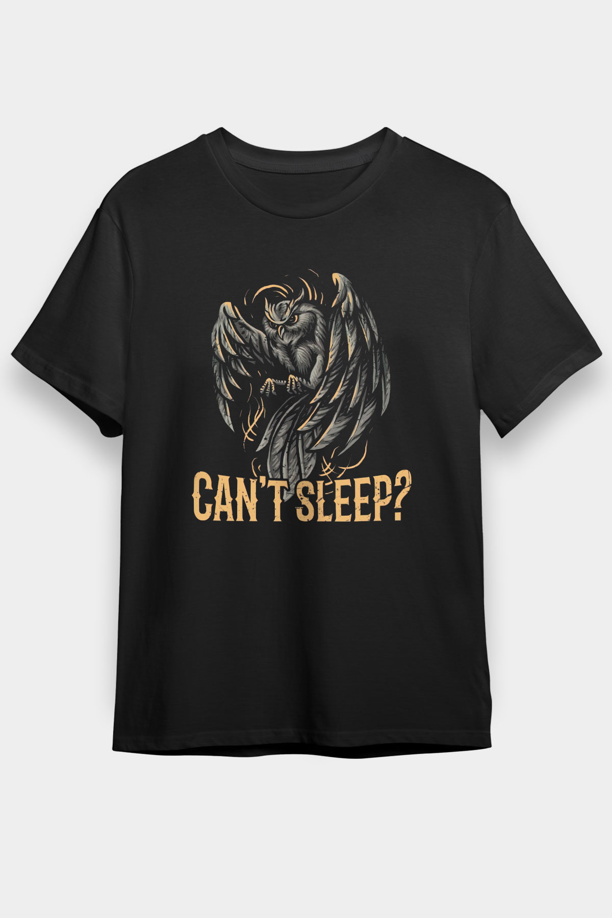Baykuş Siyah Unisex Tişört T-Shirt - TişörtFabrikası