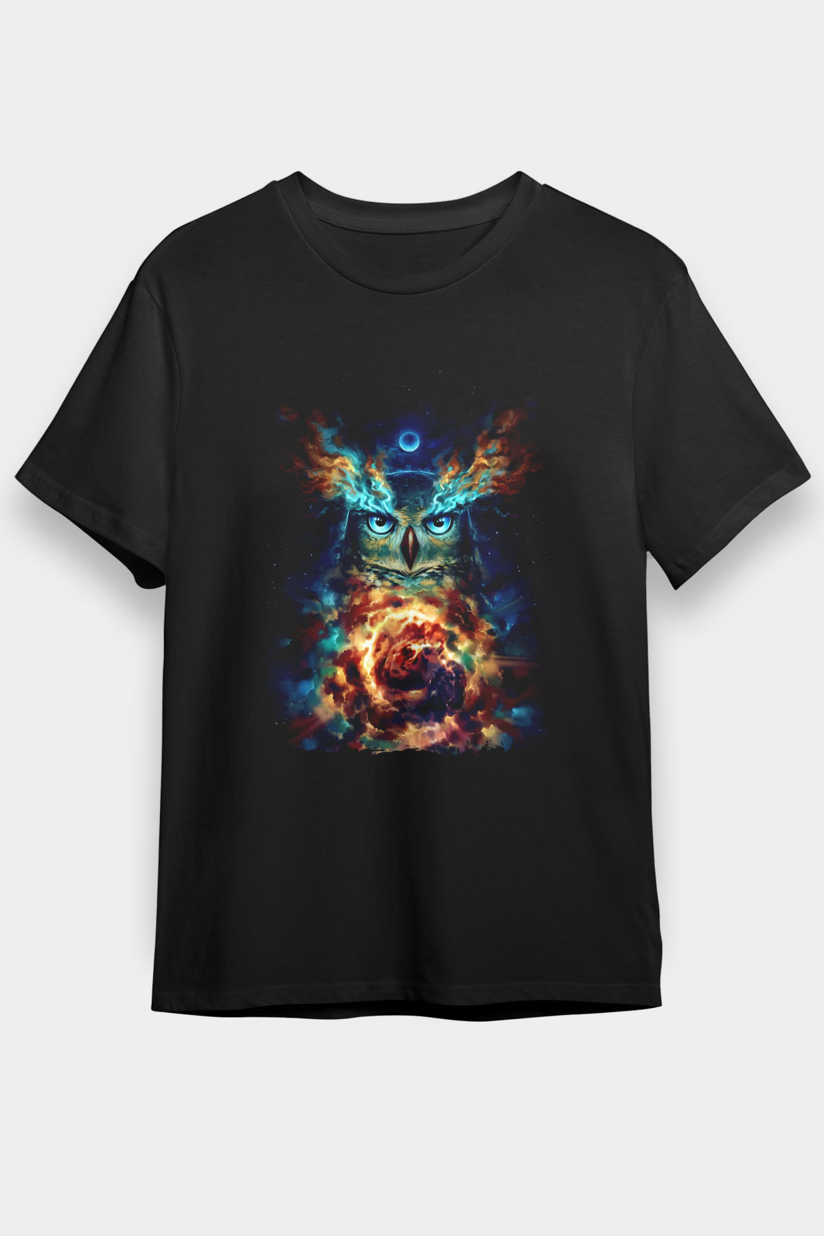 Baykuş Siyah Unisex Tişört T-Shirt - TişörtFabrikası