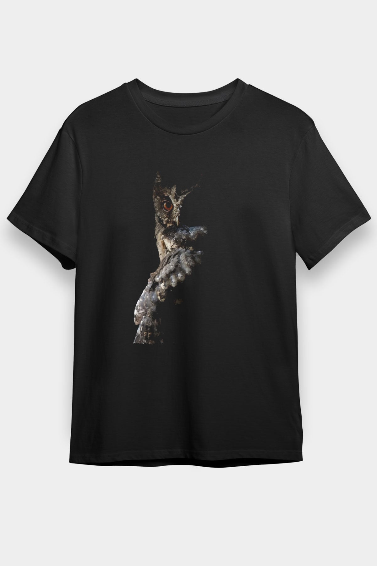 Baykuş Siyah Unisex Tişört T-Shirt - TişörtFabrikası