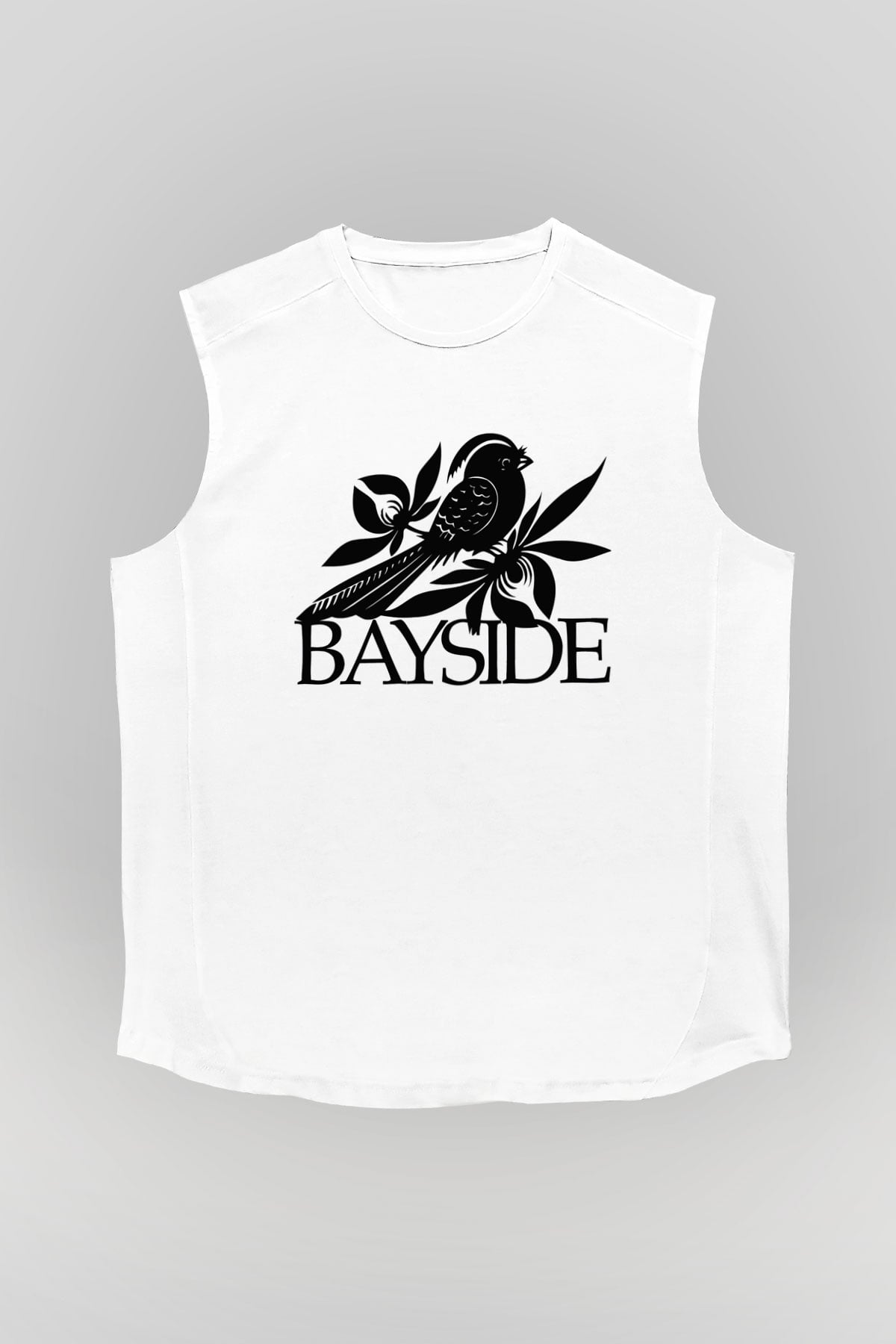 Bayside Beyaz Unisex Kolsuz Tişört