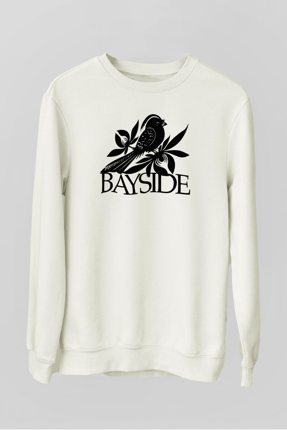 Bayside Beyaz Unisex Sweatshirt