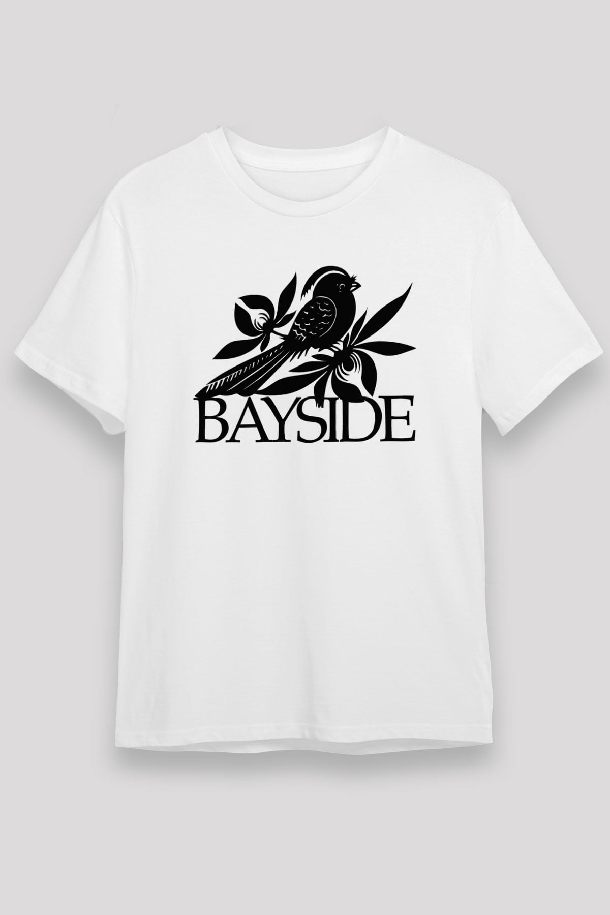 Bayside Beyaz Unisex Tişört T-Shirt - TişörtFabrikası
