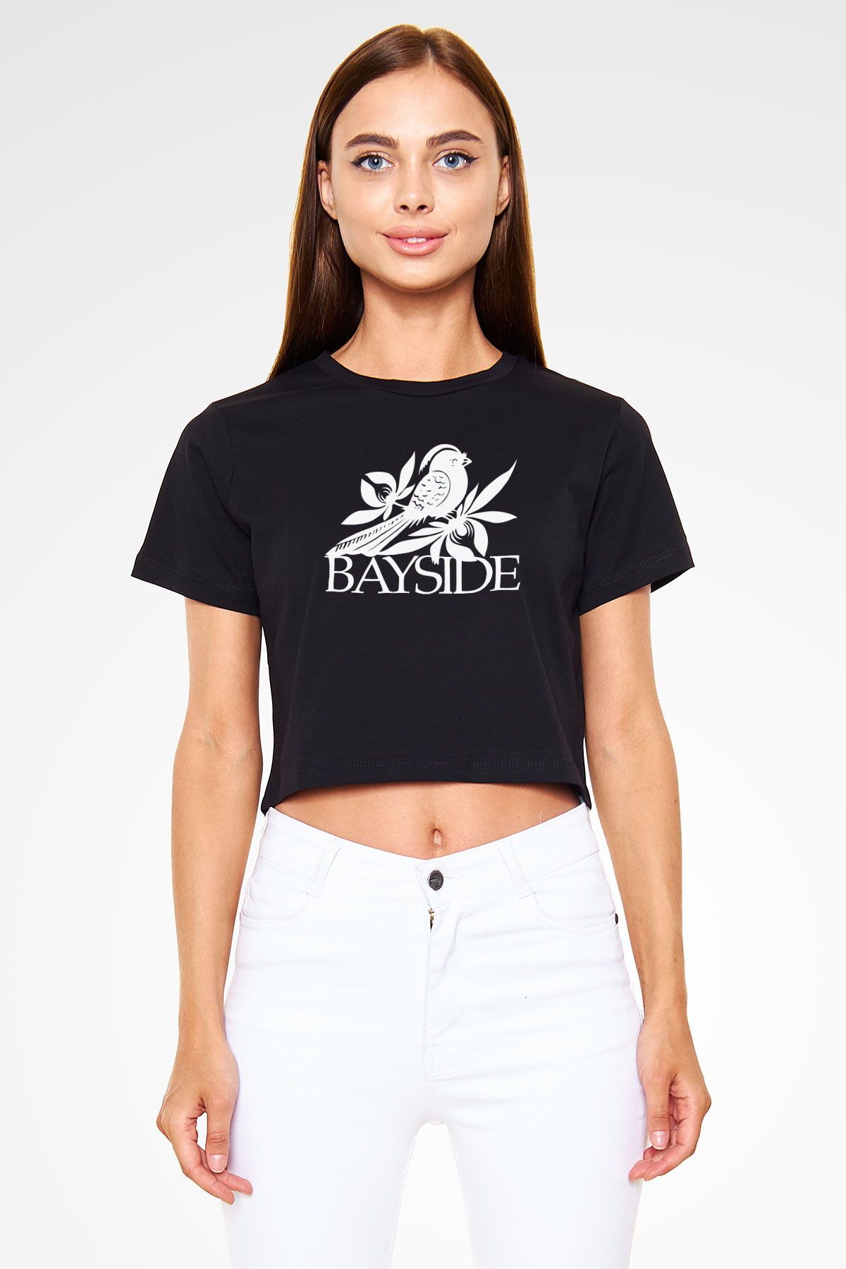 Bayside Siyah  Crop Top Tişört