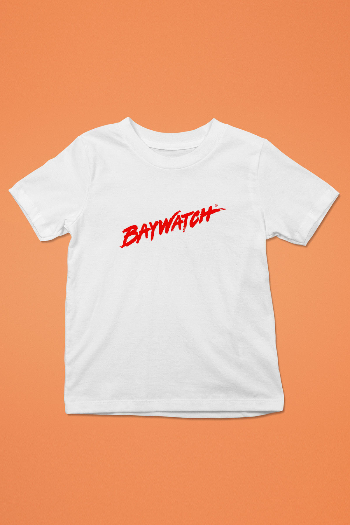 Baywatch Baskılı Beyaz Unisex Çocuk Tişört