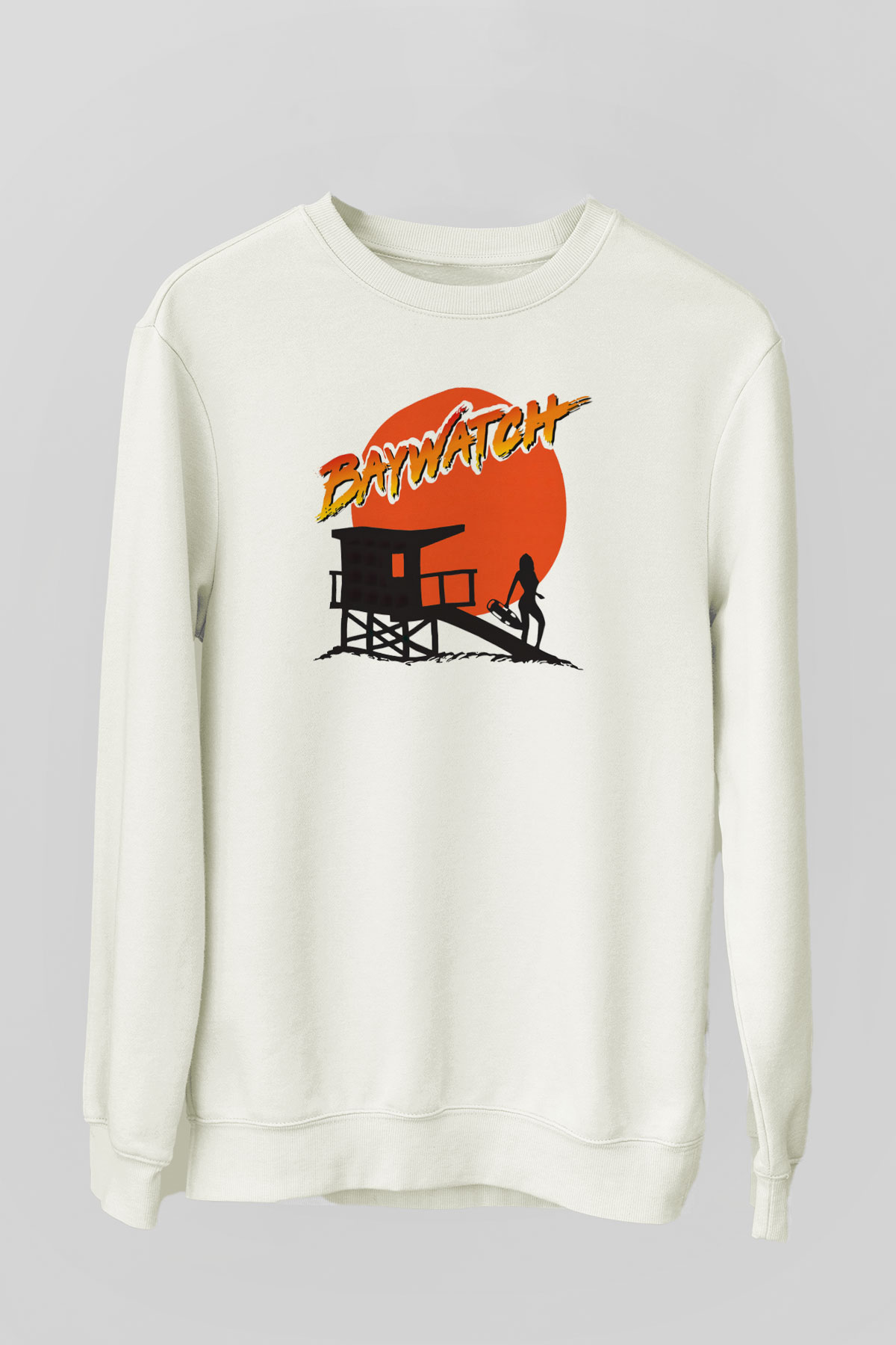 Baywatch Beyaz Unisex Sweatshirt