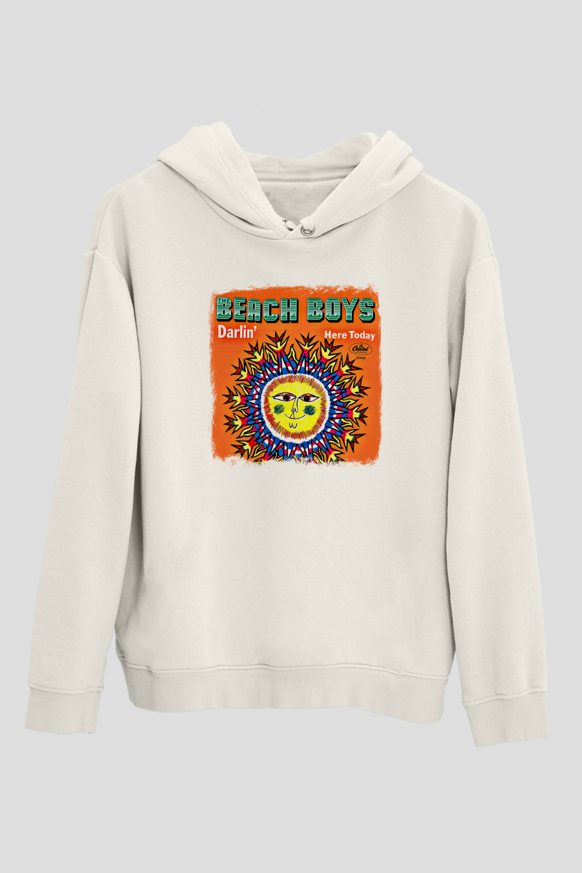 Beach Boys Baskılı Unisex Beyaz Hoodie