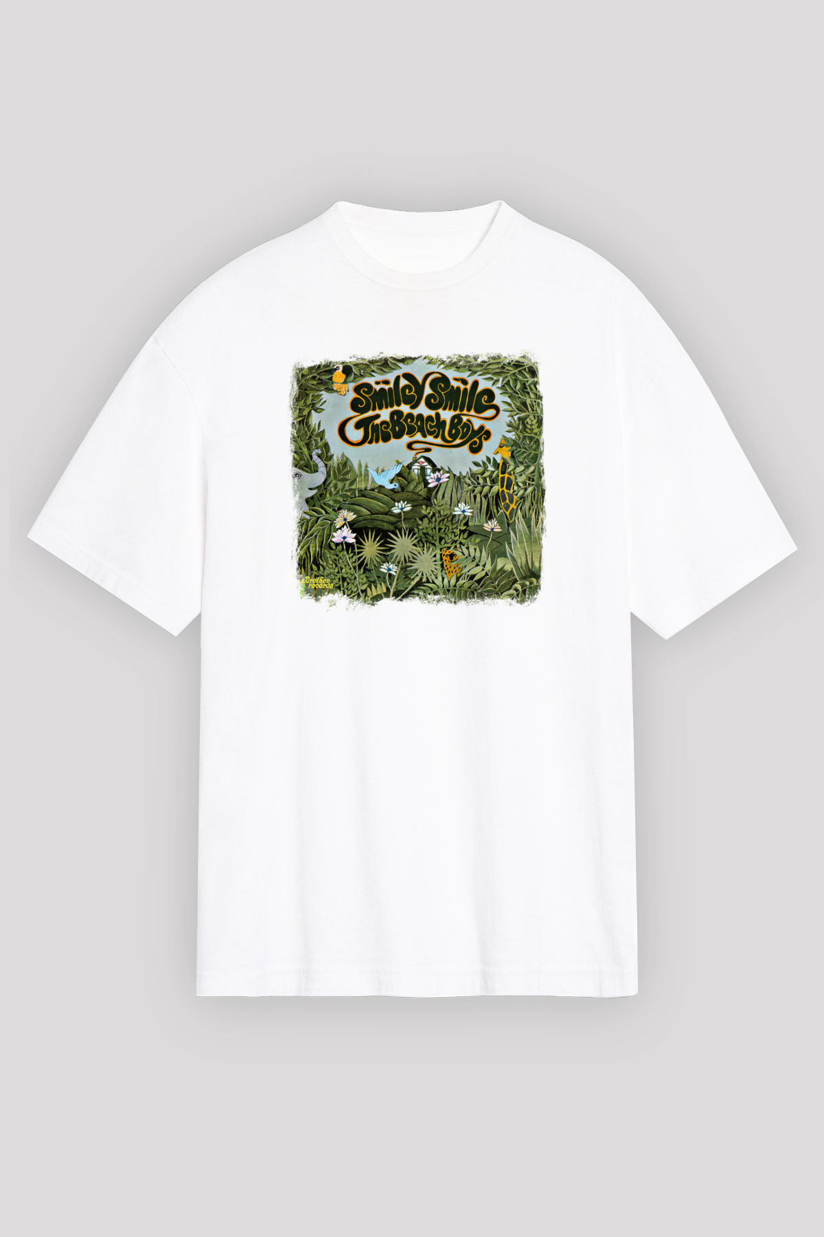 Beach Boys Baskılı Unisex Beyaz Oversize Tişört