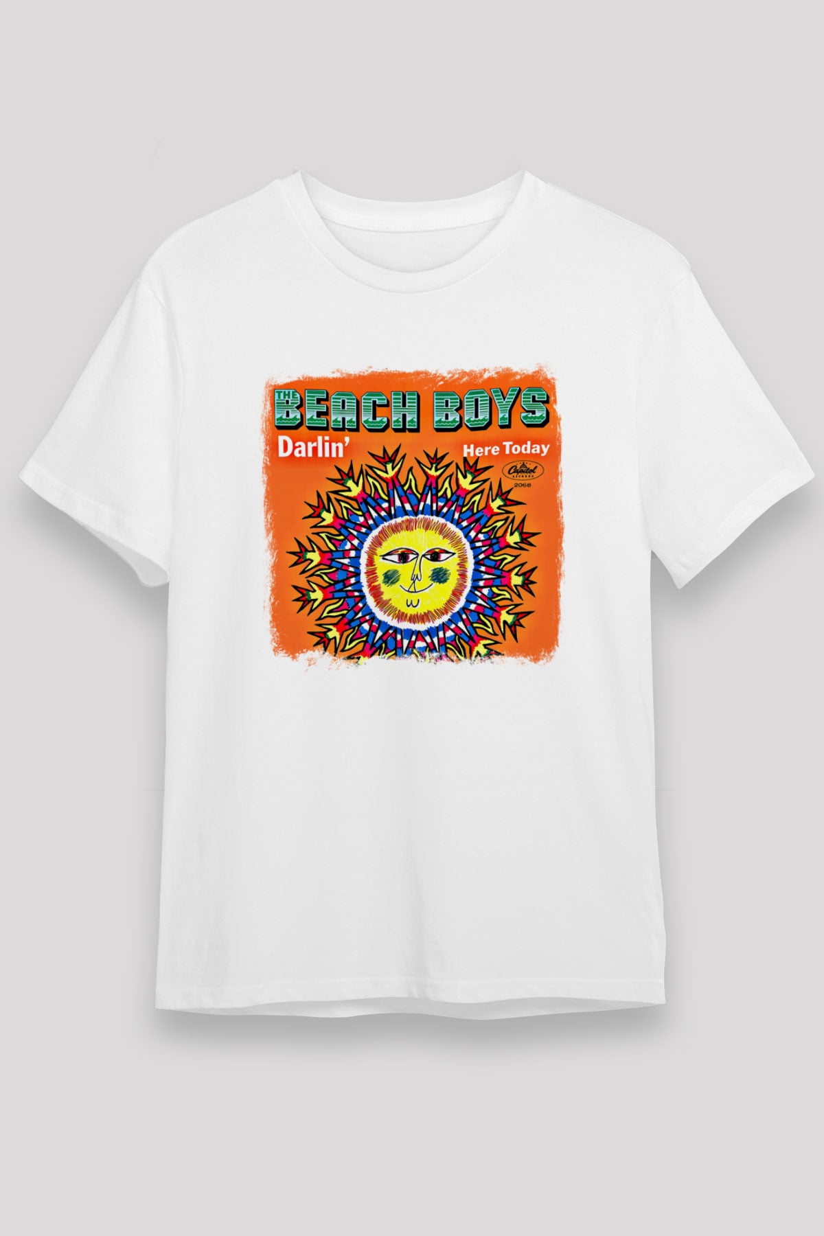 Beach Boys Baskılı Unisex Beyaz Tişört