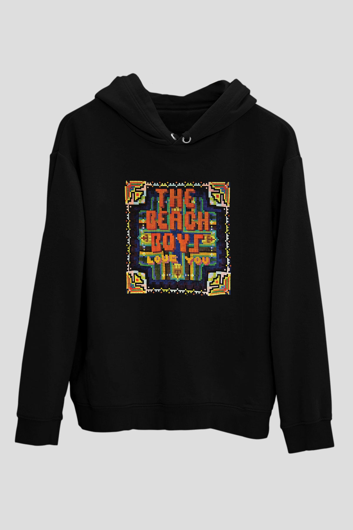 Beach Boys Baskılı Unisex Siyah Hoodie