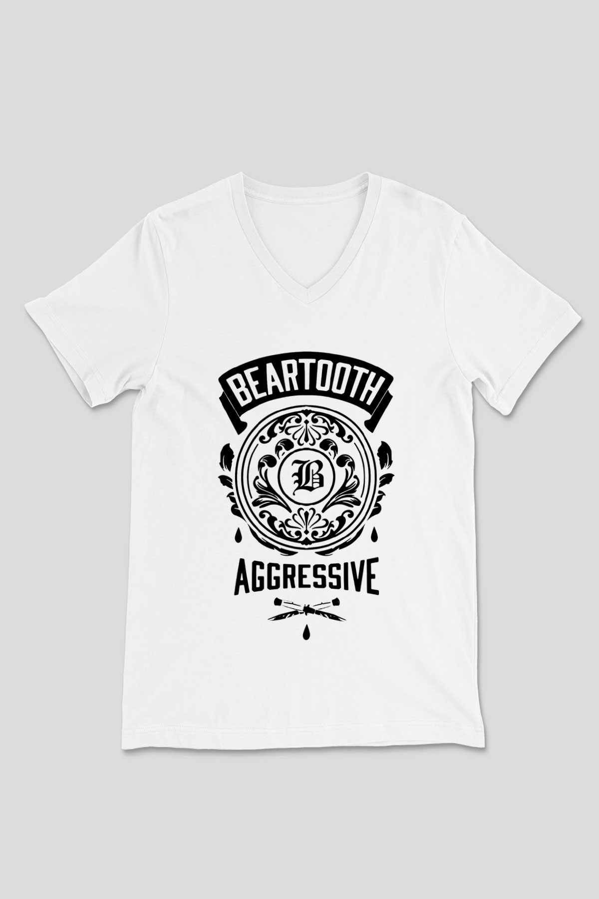 Beartooth Beyaz Unisex V Yaka Tişört T-Shirt