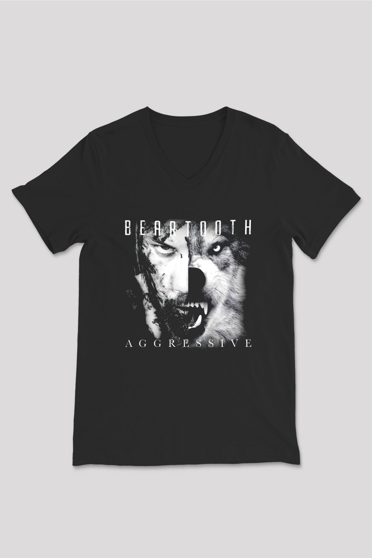 Beartooth Siyah Unisex V Yaka Tişört