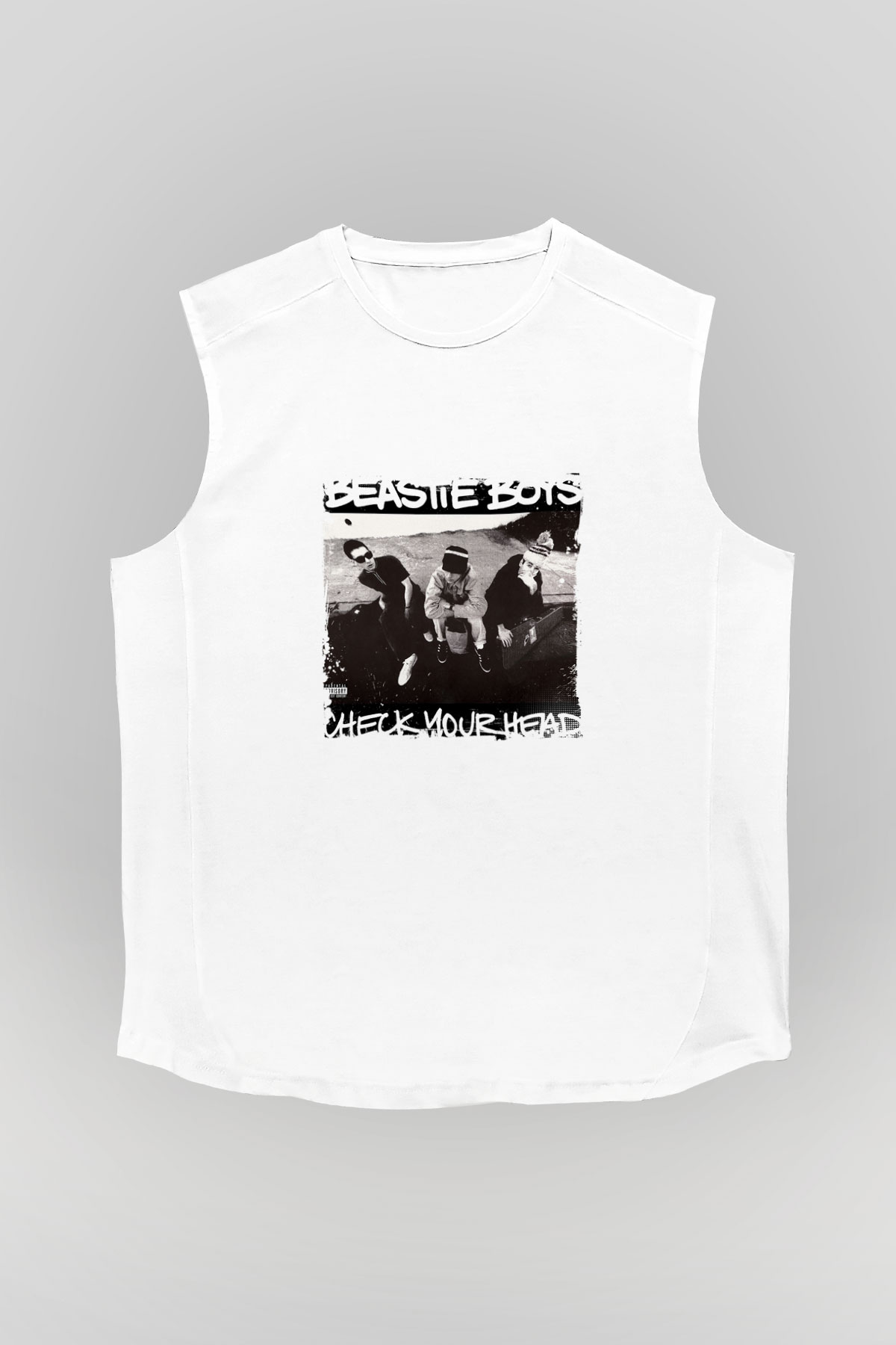 Beastie Boys Baskılı Unisex Beyaz Kolsuz Tişört