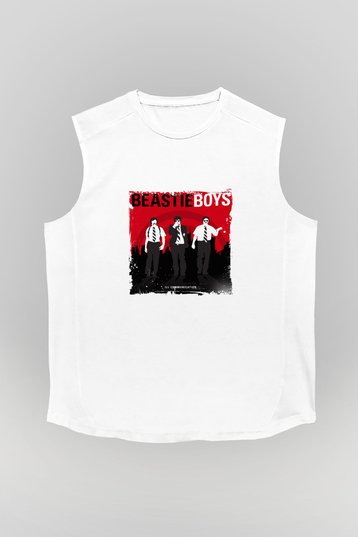 Beastie Boys Baskılı Unisex Beyaz Kolsuz Tişört