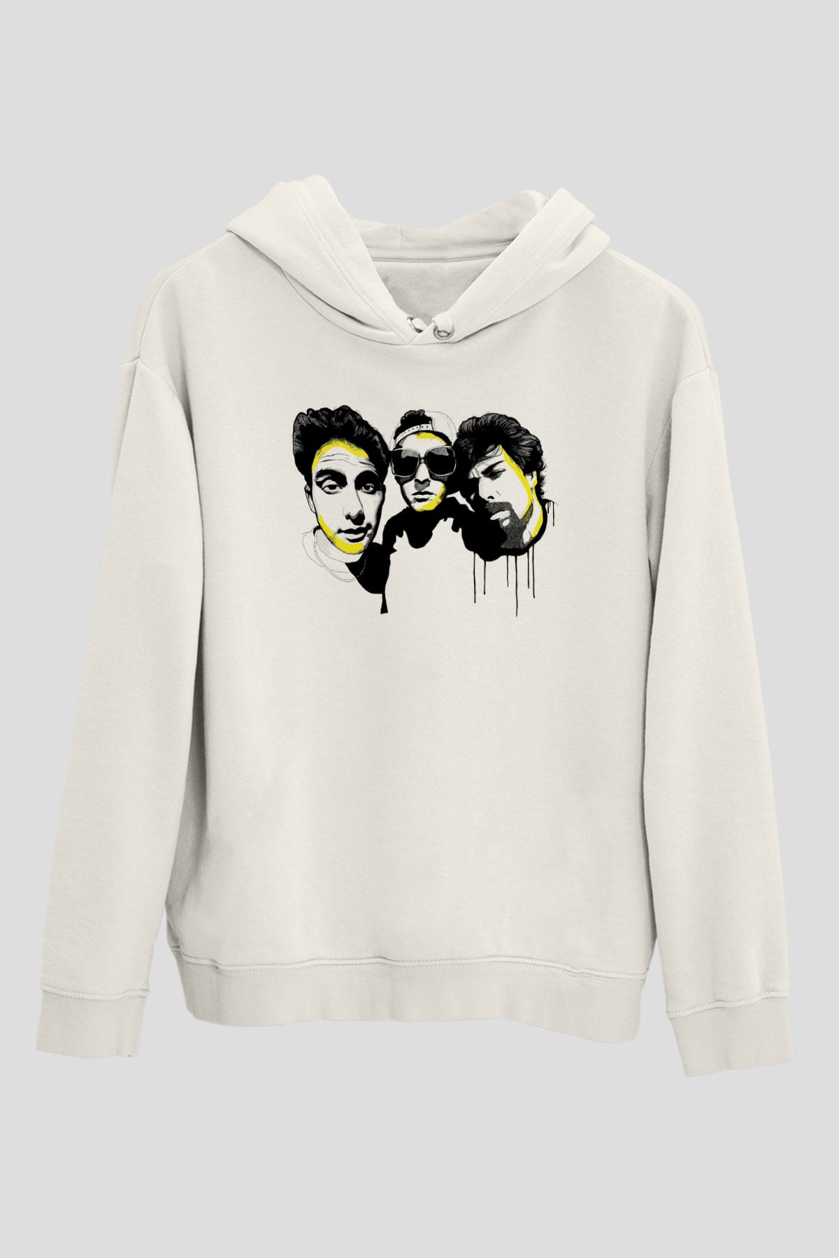 Beastie Boys Beyaz Unisex Kapşonlu Sweatshirt