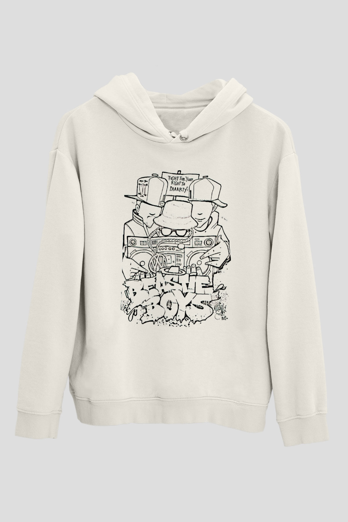Beastie Boys Beyaz Unisex Kapüşonlu Sweatshirt