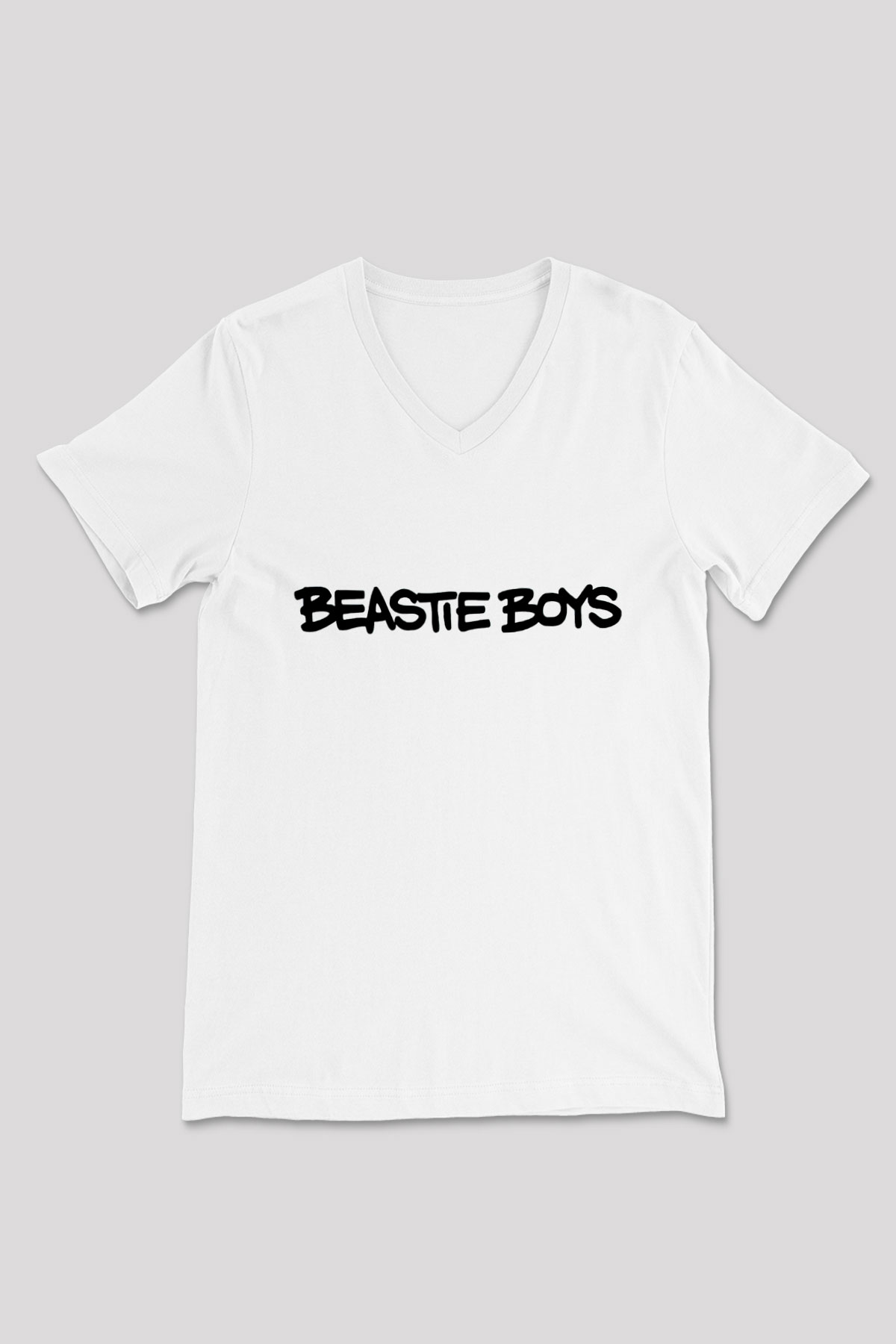 Beastie Boys Beyaz Unisex V Yaka Tişört T-Shirt