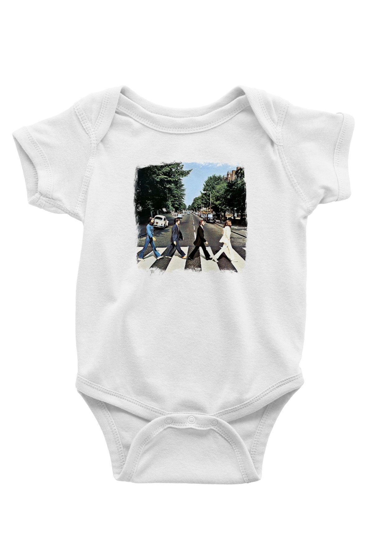 Beatles Baskılı Unisex Beyaz Bebek Body - Zıbın