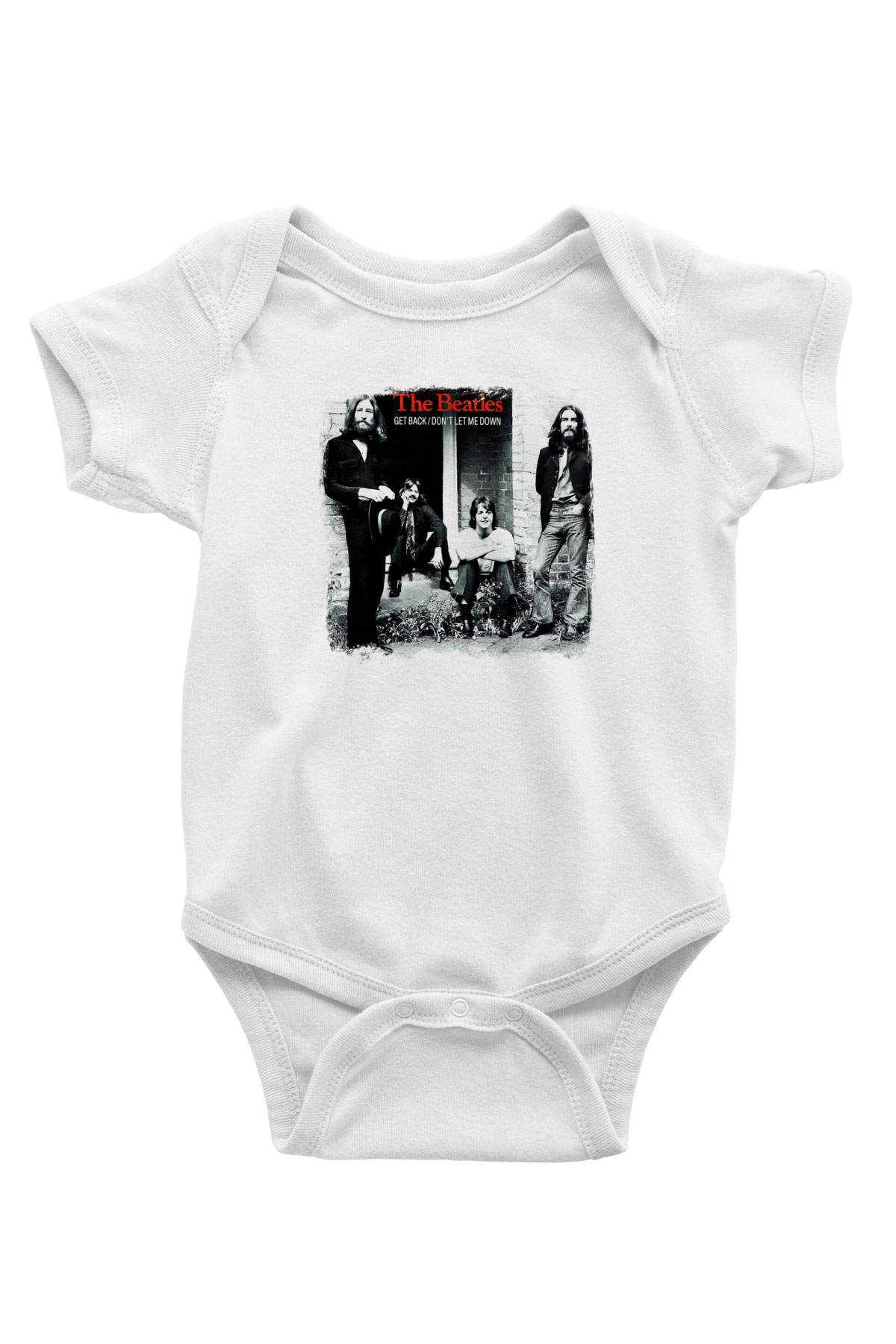 Beatles Baskılı Unisex Beyaz Bebek Body - Zıbın