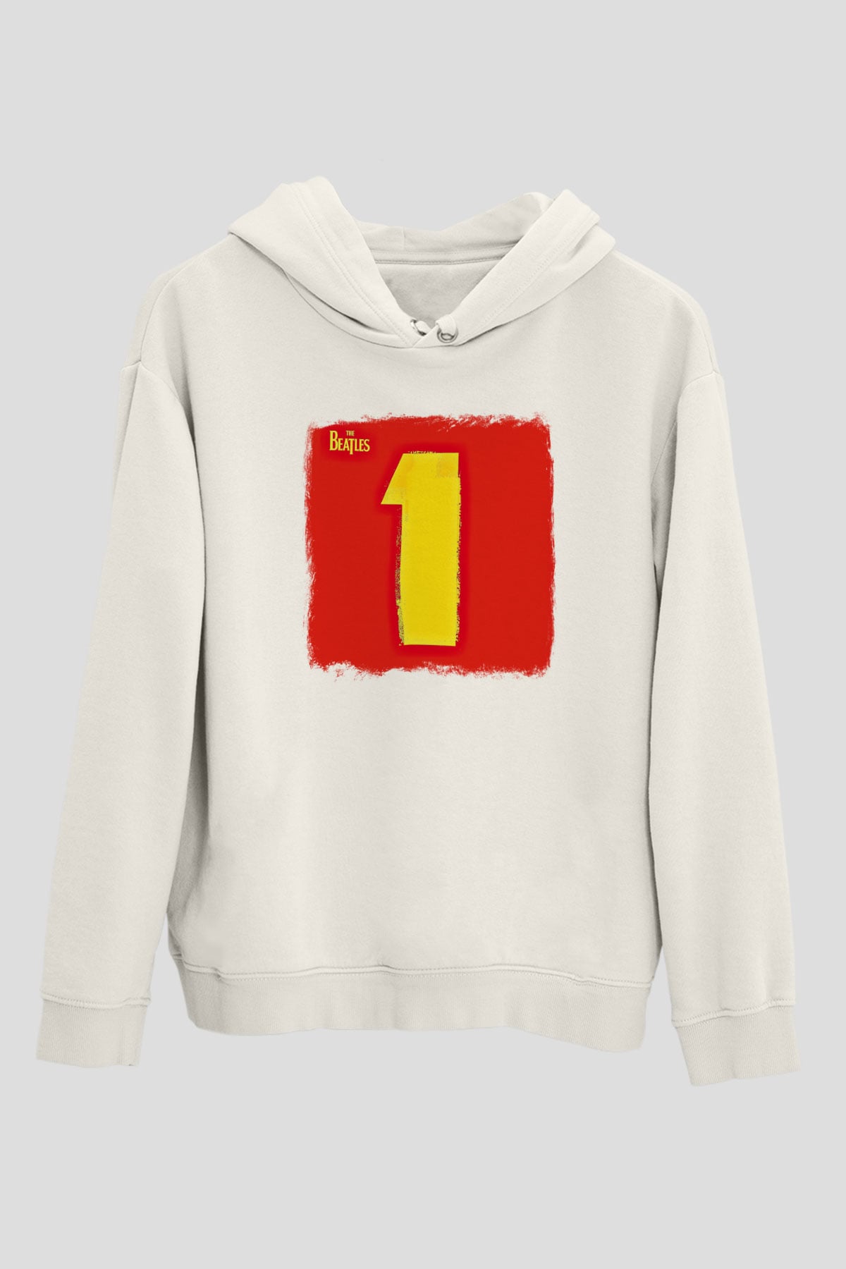 Beatles Baskılı Unisex Beyaz Hoodie