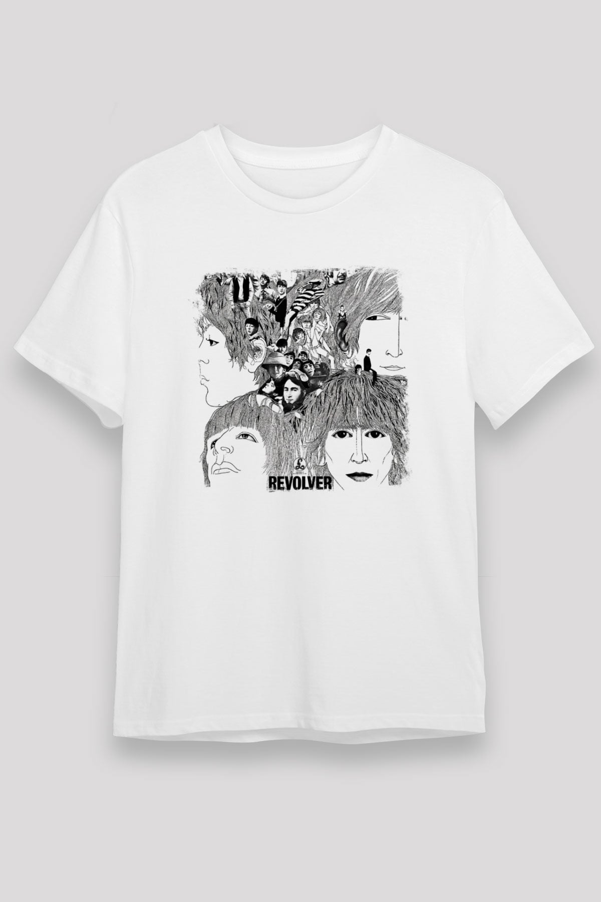 Beatles Baskılı Unisex Beyaz Tişört