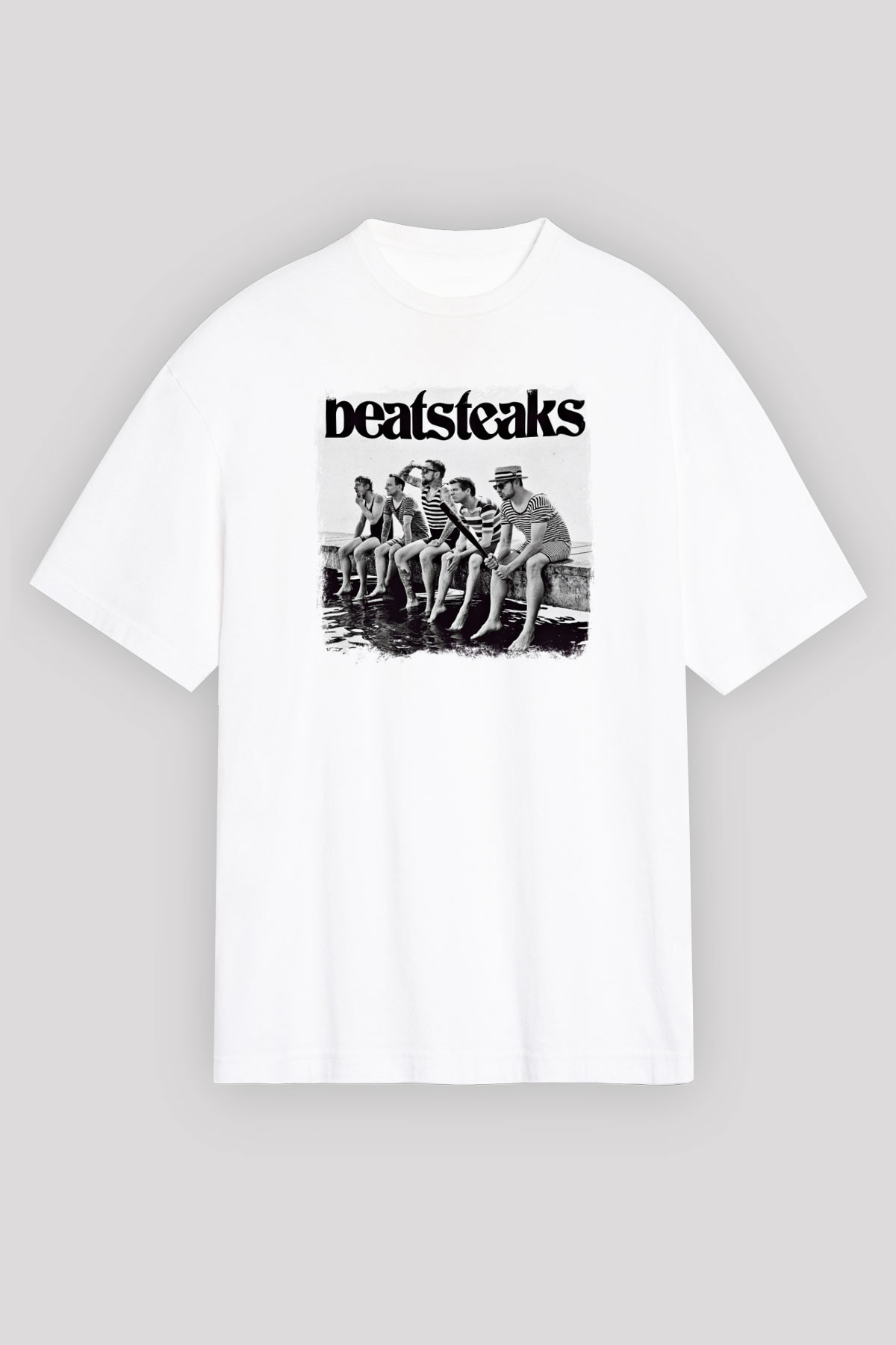 Beatsteaks Baskılı Unisex Beyaz Oversize Tişört