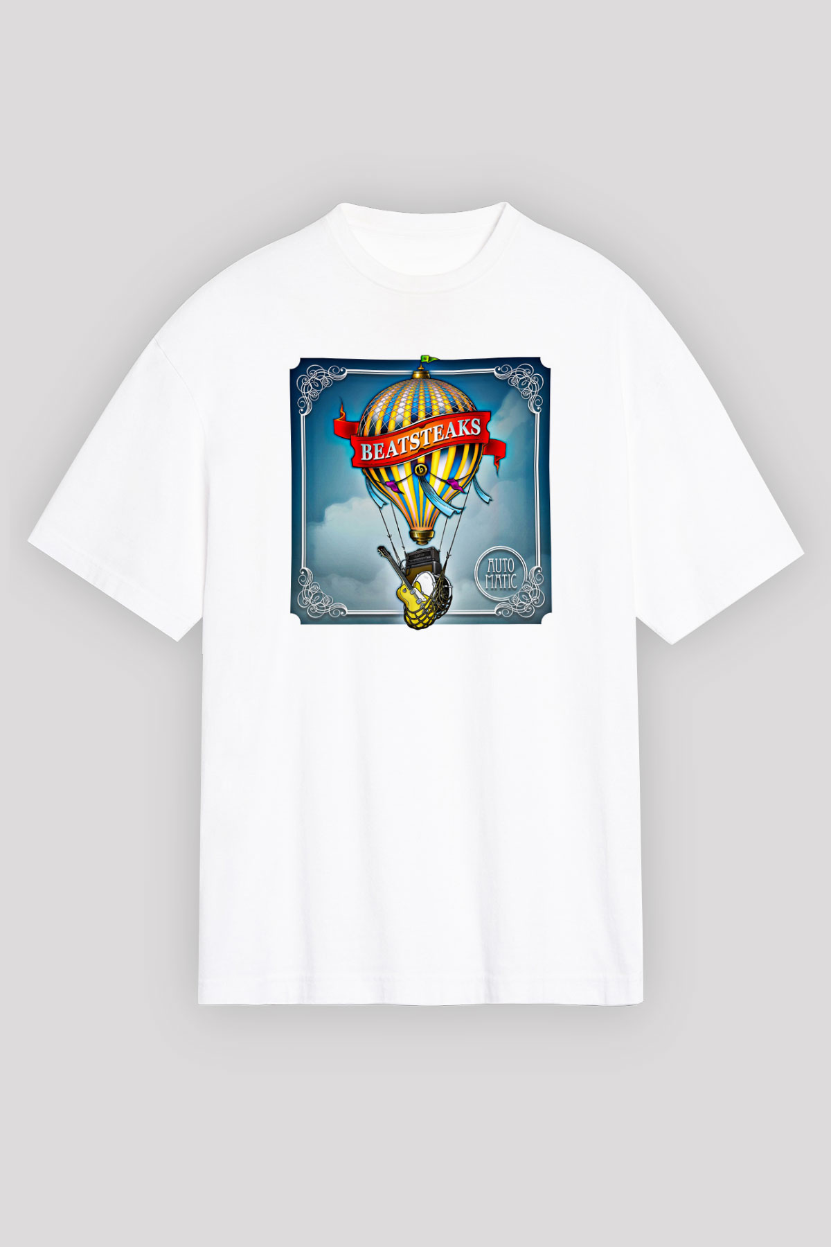 Beatsteaks Baskılı Unisex Beyaz Oversize Tişört