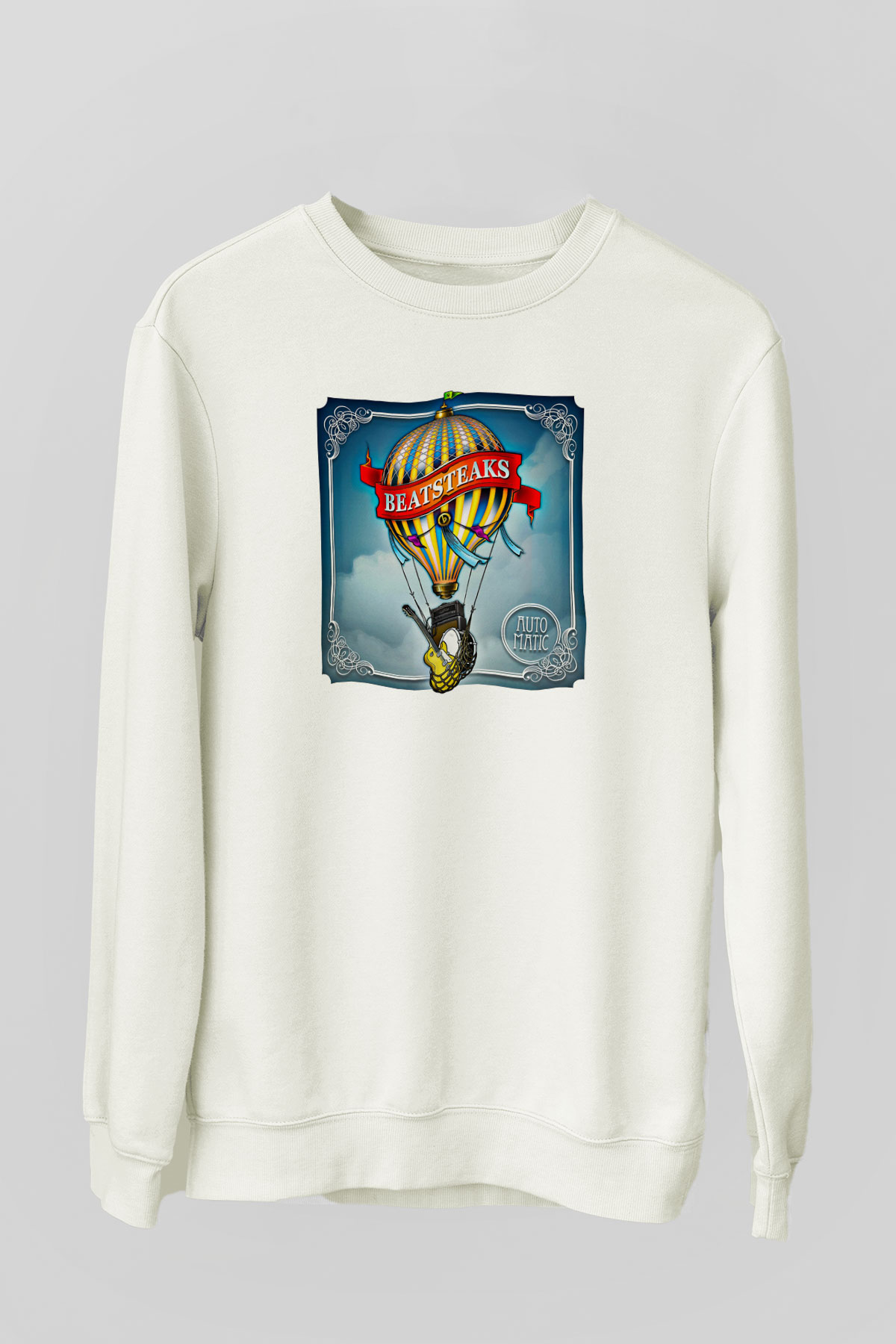 Beatsteaks Baskılı Unisex Beyaz Sweatshirt