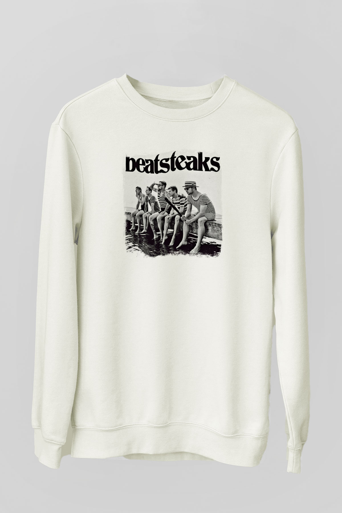 Beatsteaks Baskılı Unisex Beyaz Sweatshirt