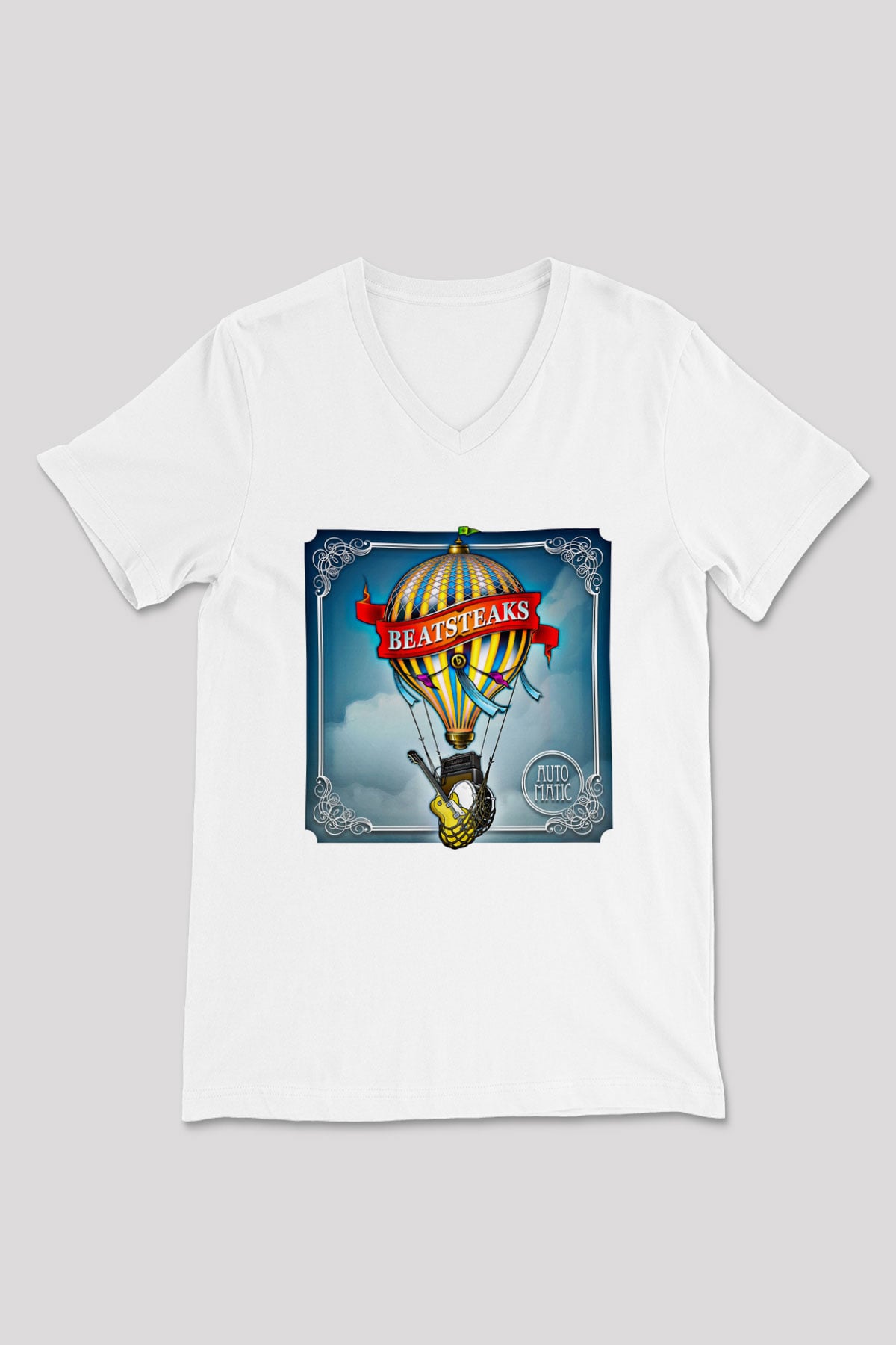 Beatsteaks Baskılı Unisex Beyaz V Yaka Tişört