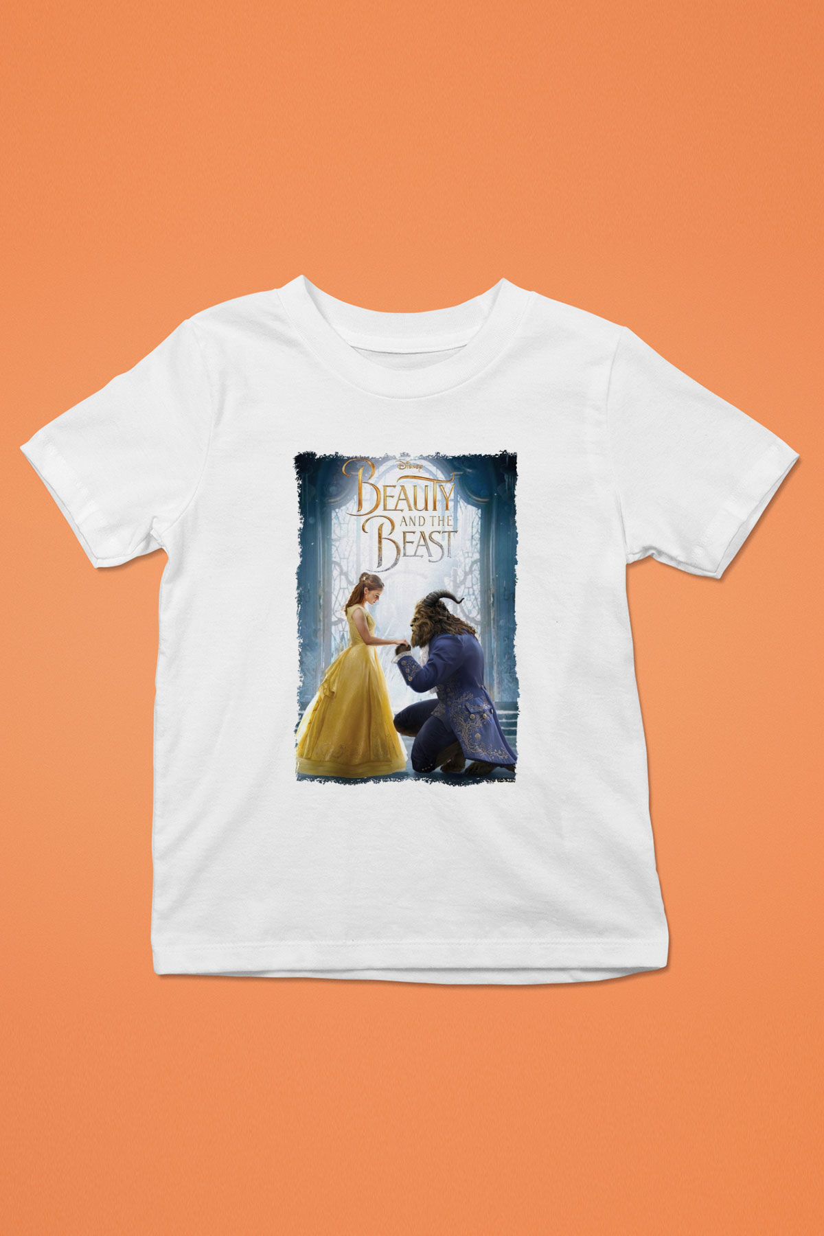 Beauty and the Beast Beyaz Unisex Çocuk Tişört