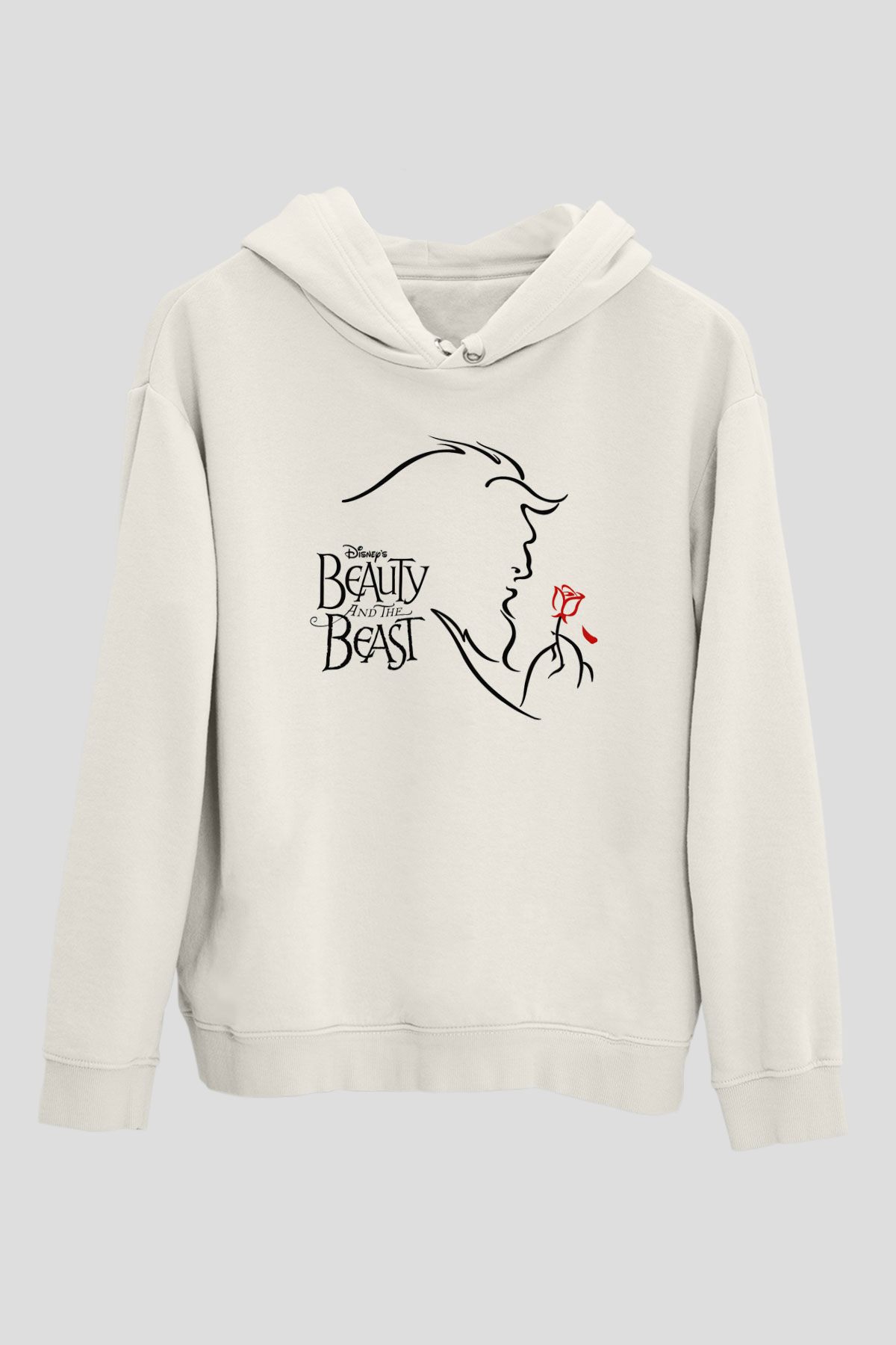 Beauty and the Beast Beyaz Unisex Hoodie