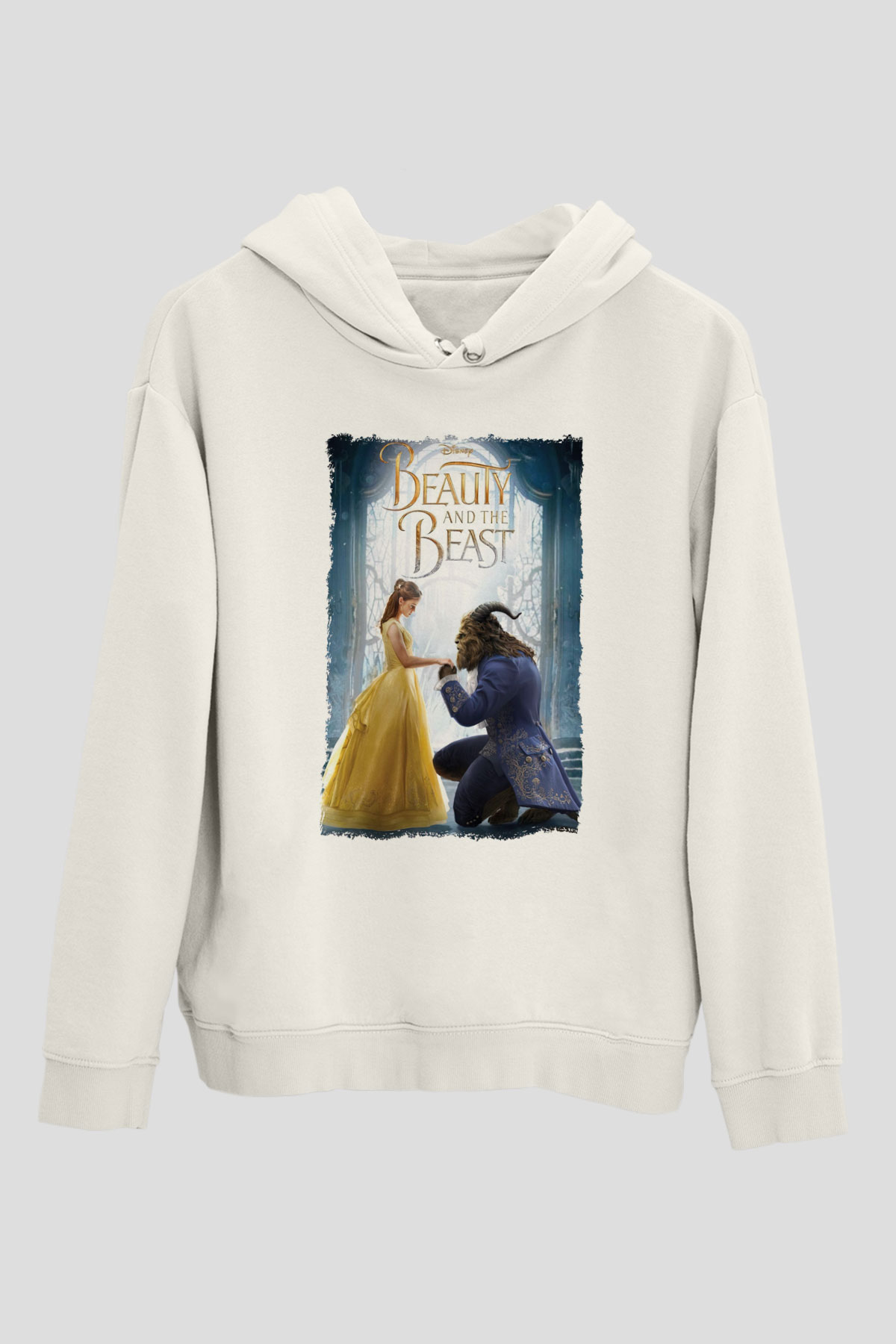Beauty and the Beast Beyaz Unisex Hoodie