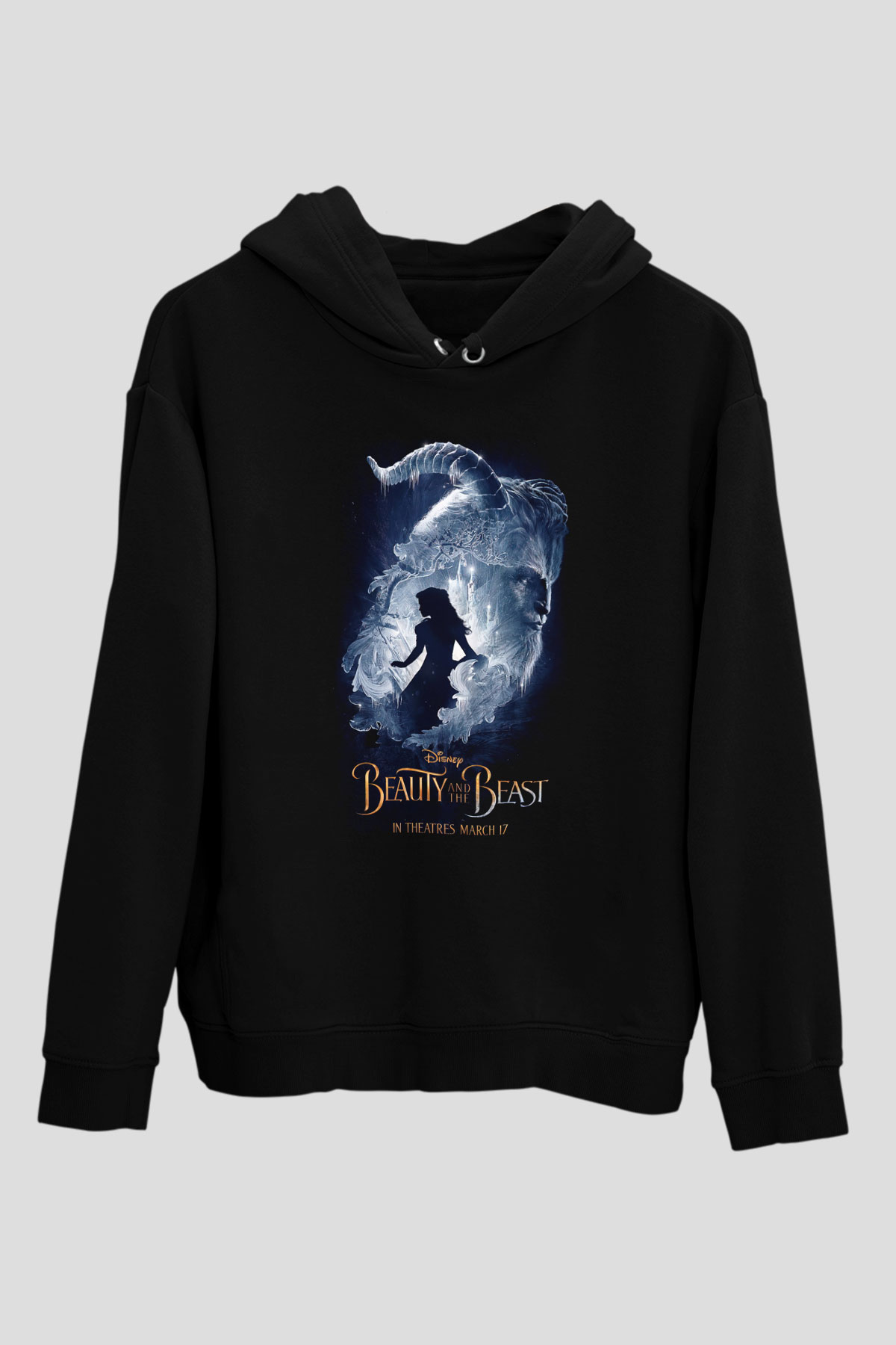 Beauty and the Beast Siyah Unisex Hoodie