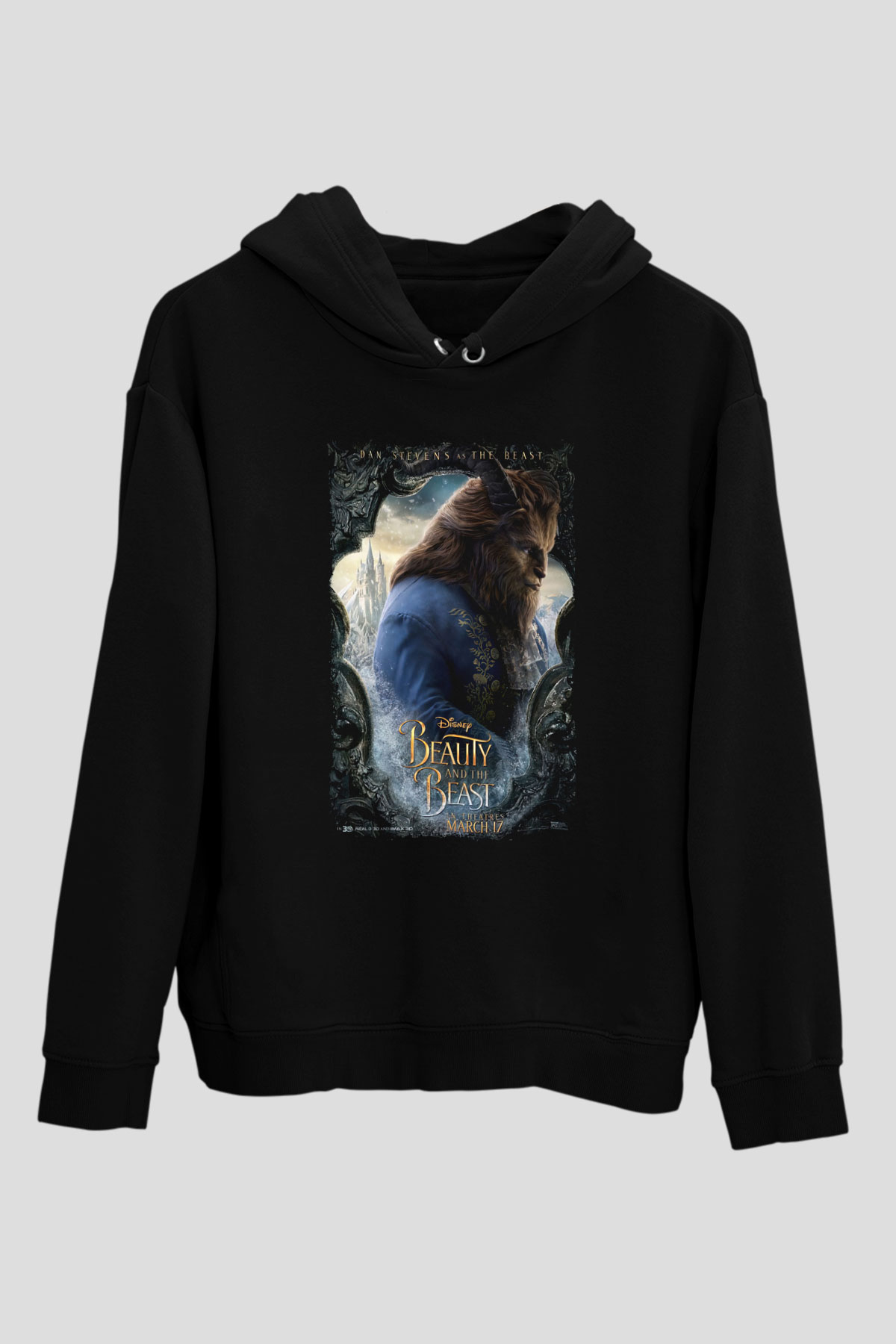 Beauty and the Beast Siyah Unisex Hoodie