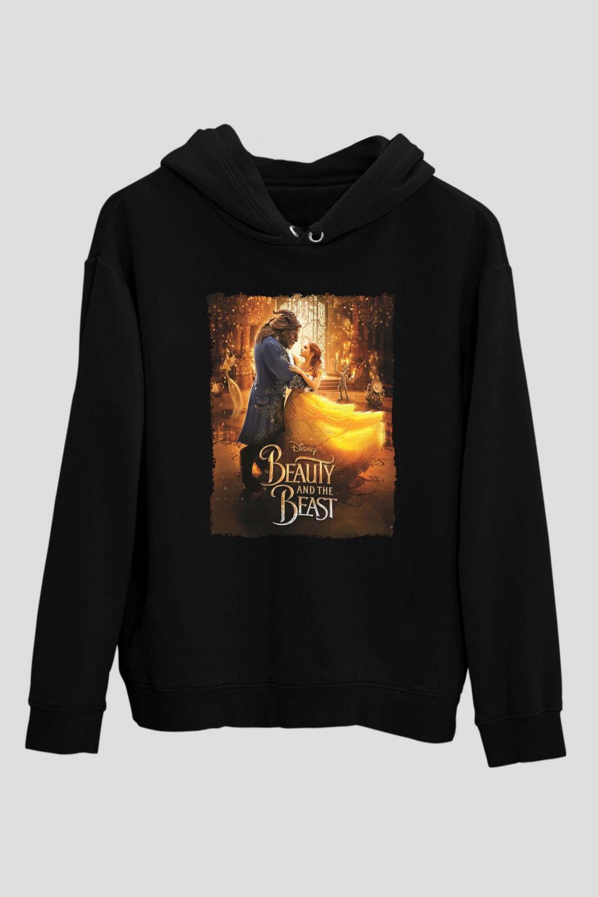 Beauty and the Beast Siyah Unisex Hoodie
