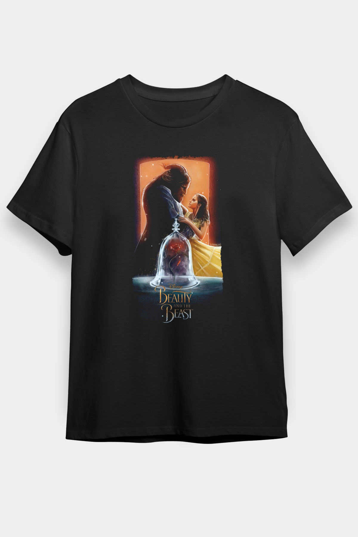 Beauty and the Beast Siyah Unisex Graphic Tee - STREETWEAR