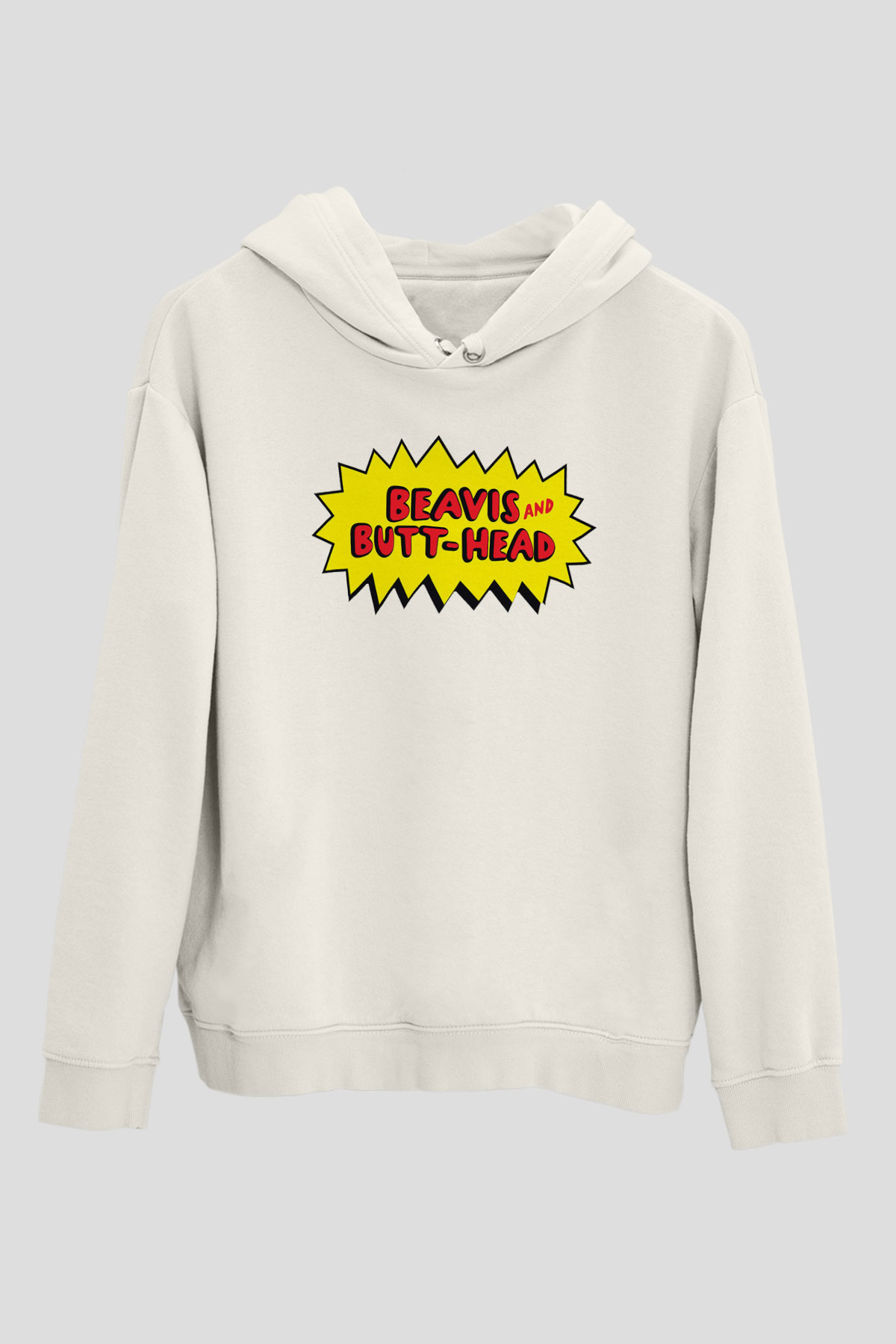 Beavis and Butt-head Beyaz Unisex Kapşonlu Sweatshirt
