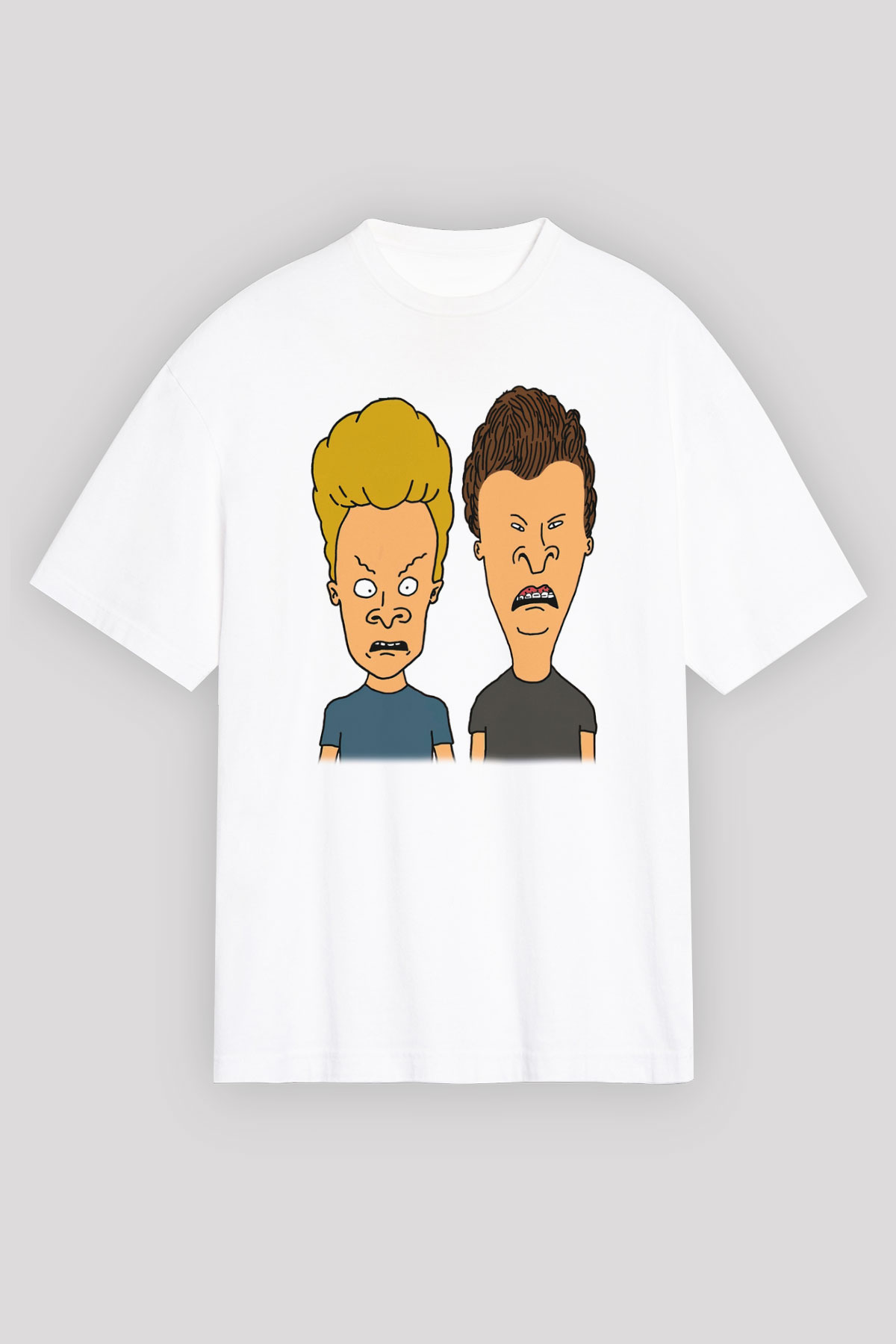 Beavis and Butt-head Beyaz Unisex Oversize Tişört T-Shirt