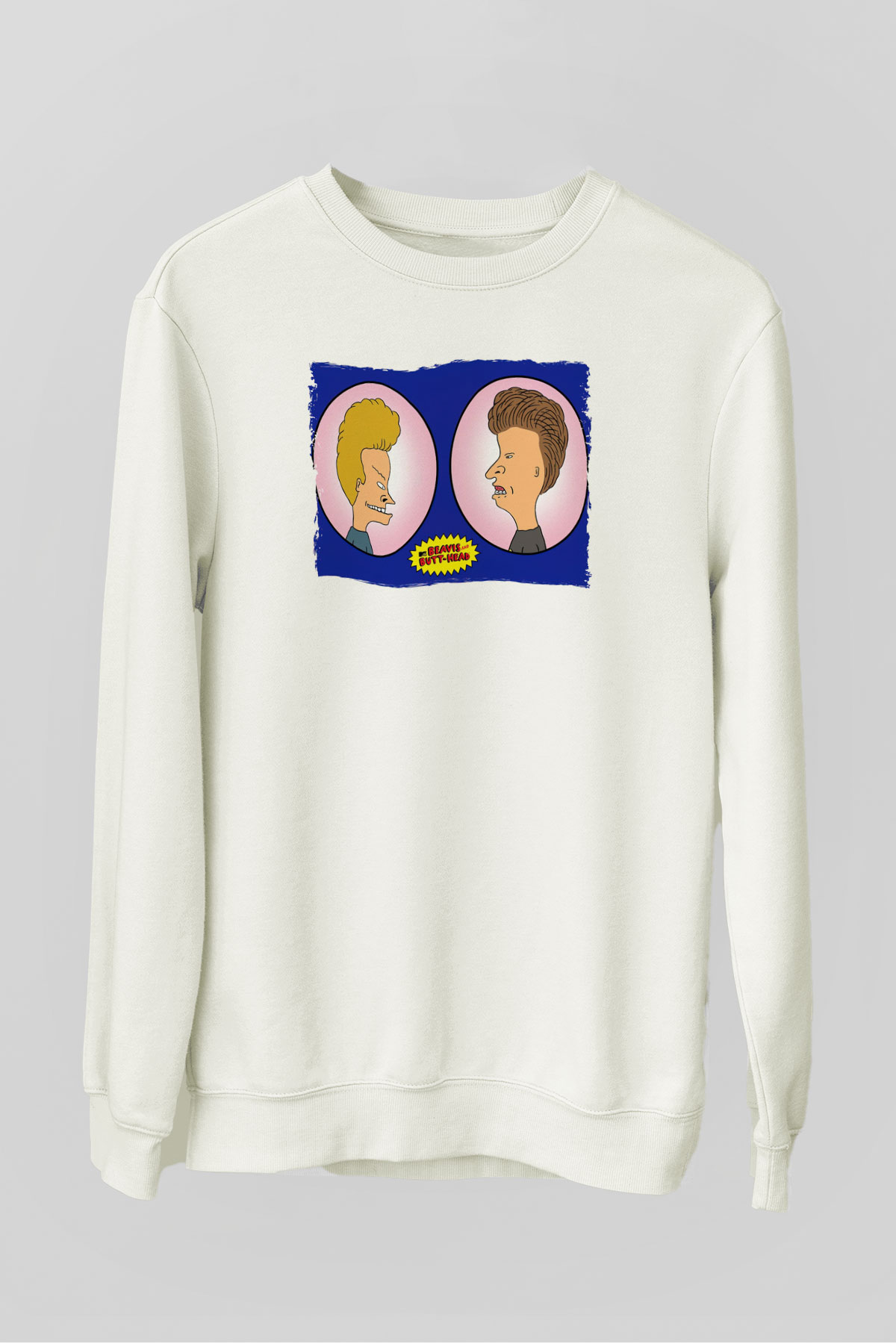 Beavis and Butt-head Beyaz Unisex Sweatshirt