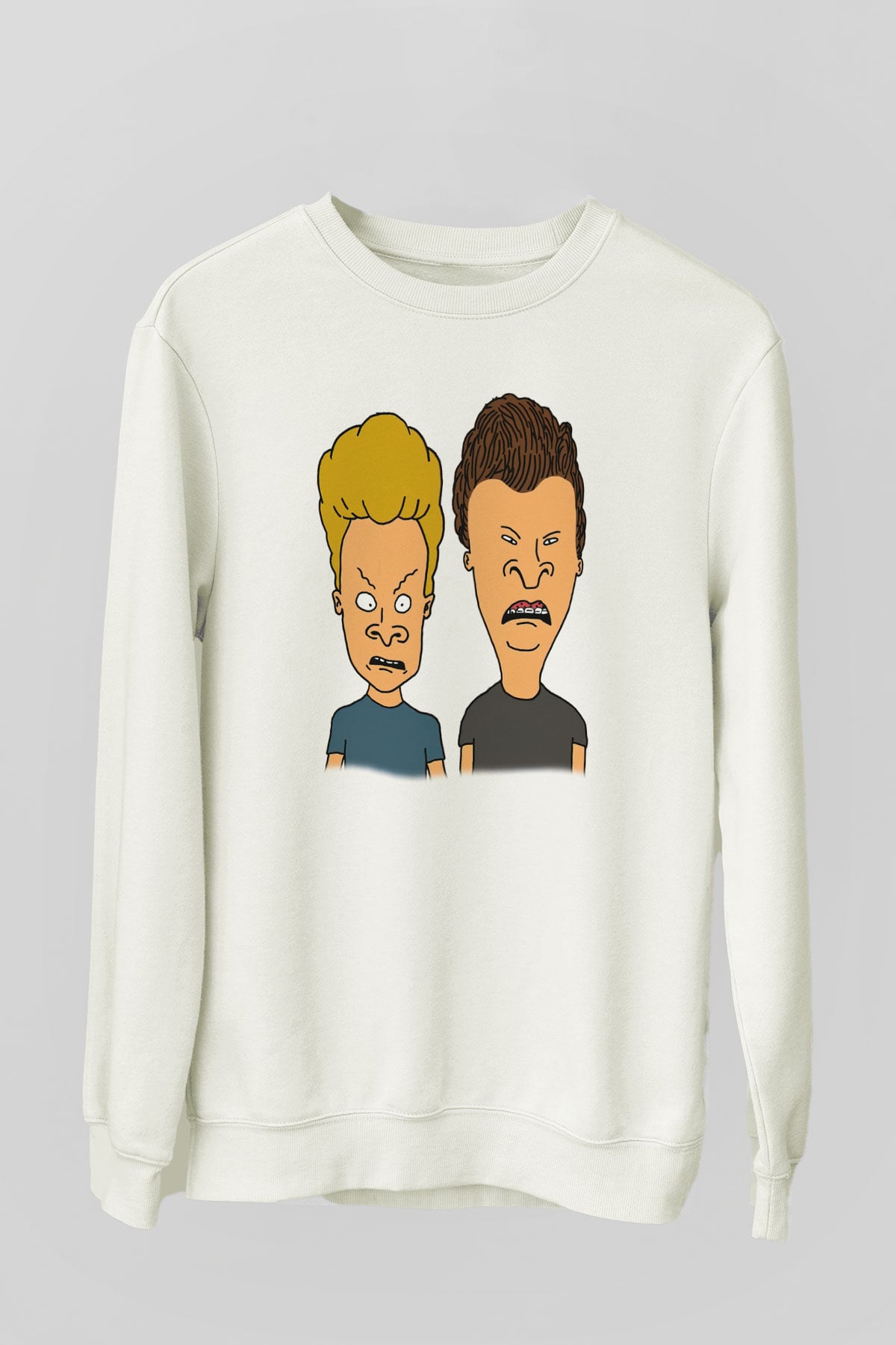 Beavis and Butt-head Beyaz Unisex Sweatshirt
