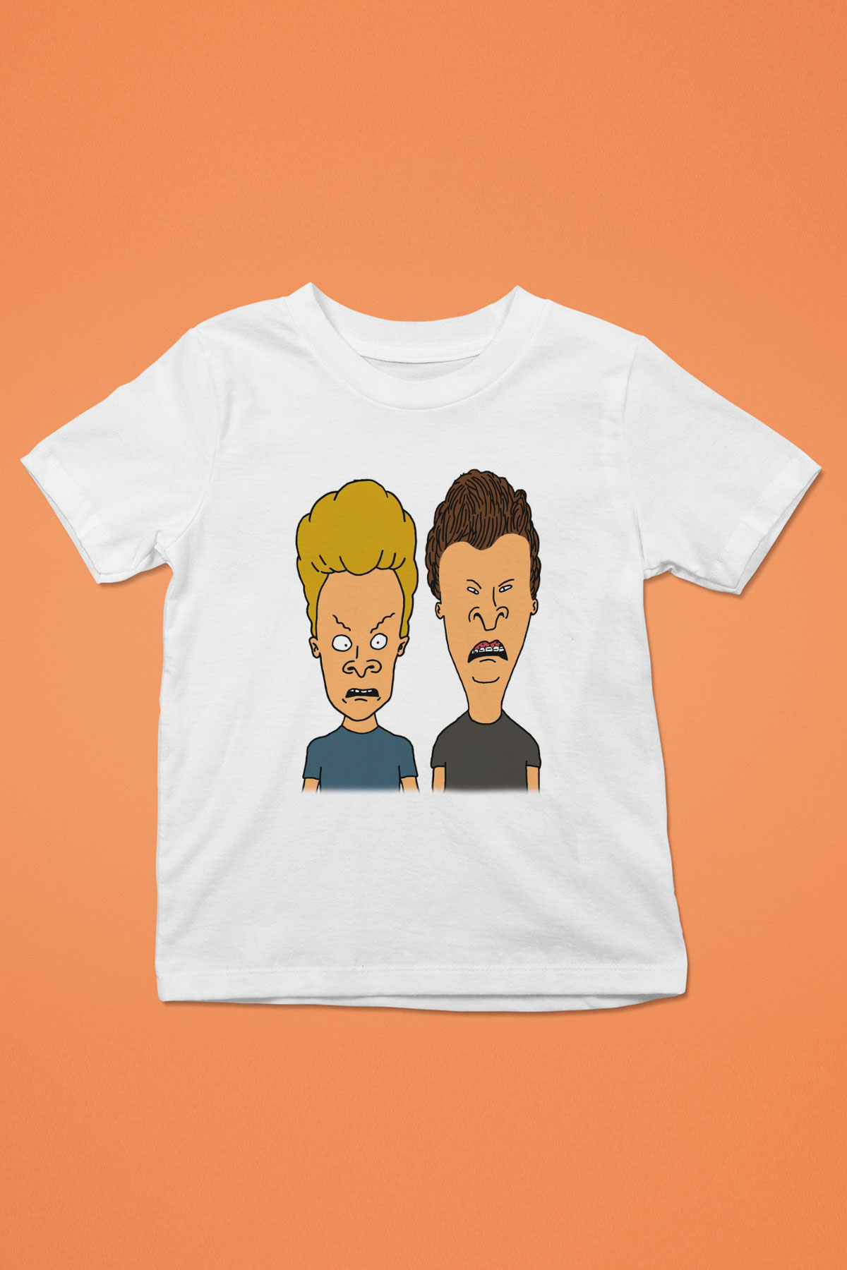 Beavis and Butthead Baskılı Beyaz Unisex Çocuk Tişört