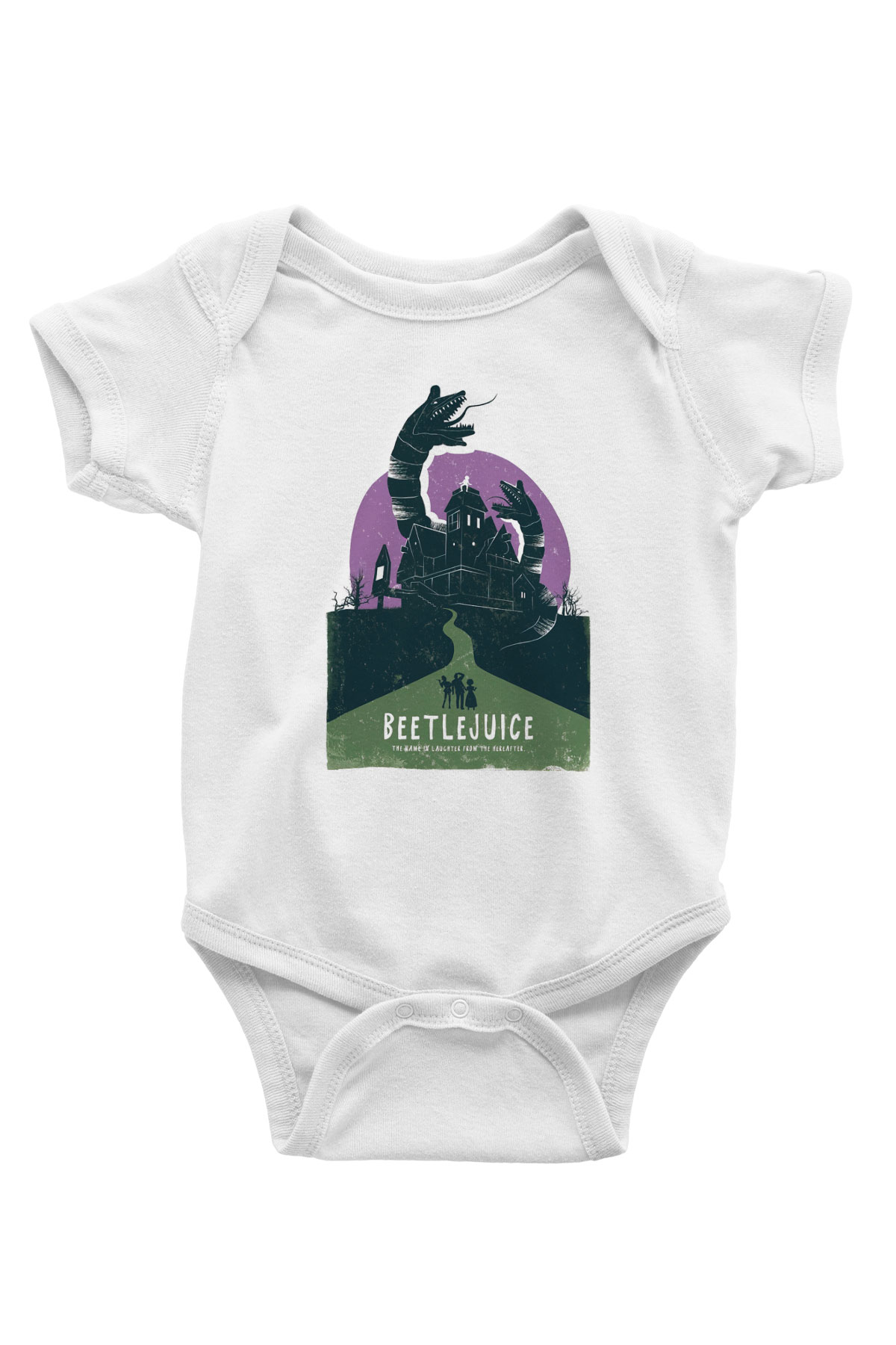 Beetlejuice Beterböcek Baskılı Beyaz Unisex Bebek Body - Zıbın