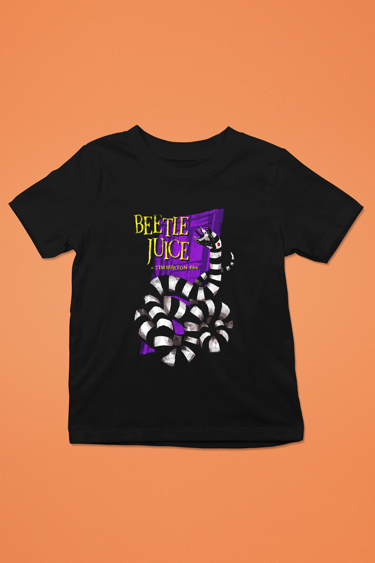 Beetlejuice Beterböcek Baskılı Siyah Unisex Çocuk Tişört