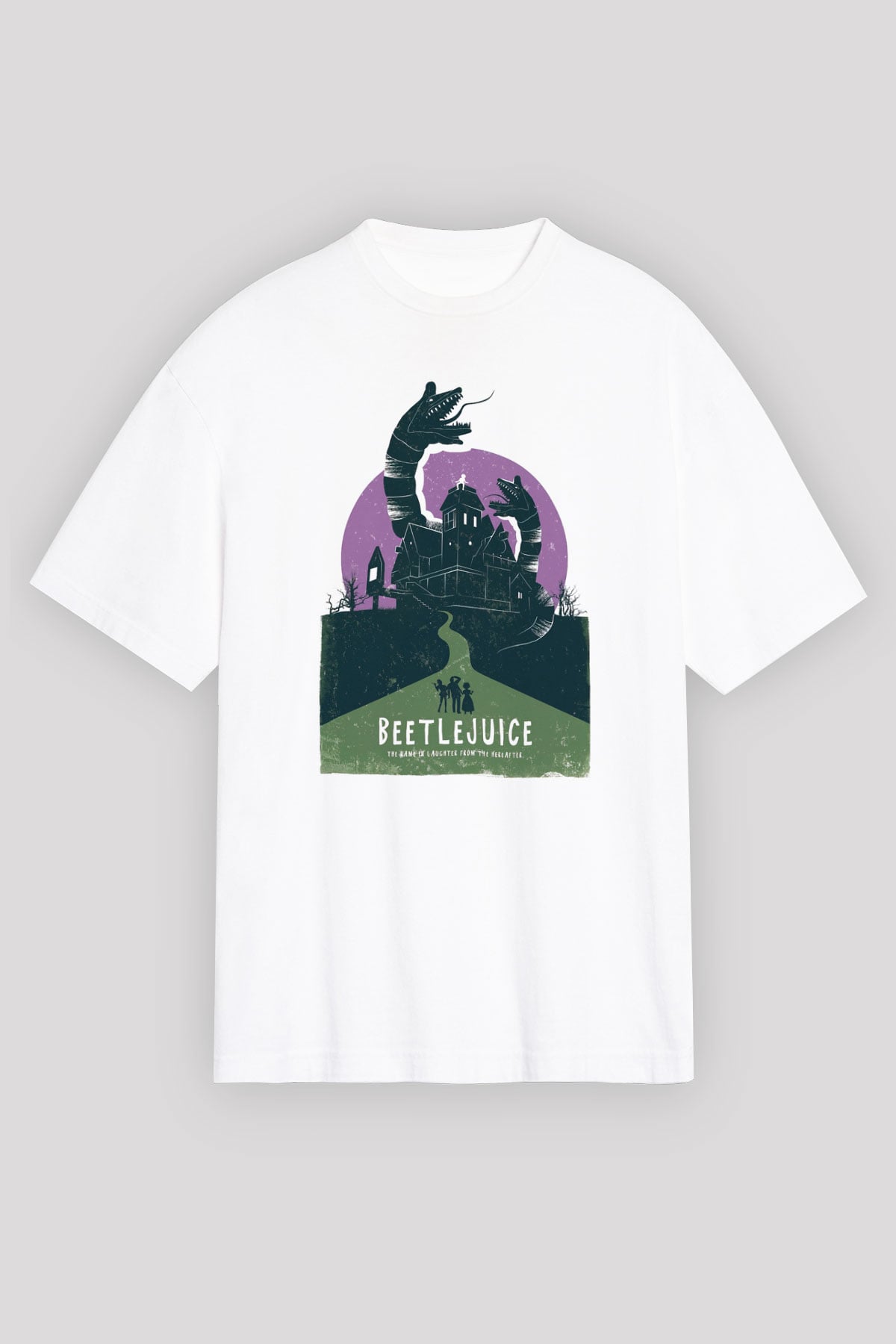 Beetlejuice Beterböcek Beyaz Unisex Oversize Tişört
