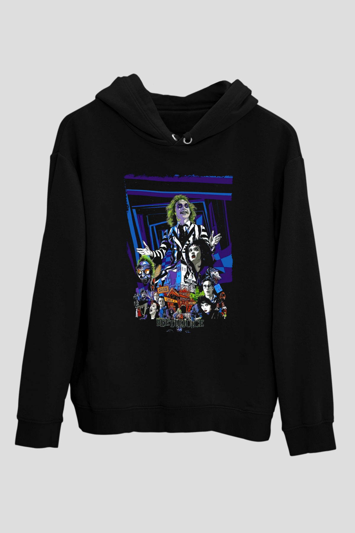 Beetlejuice Beterböcek Siyah Unisex Hoodie