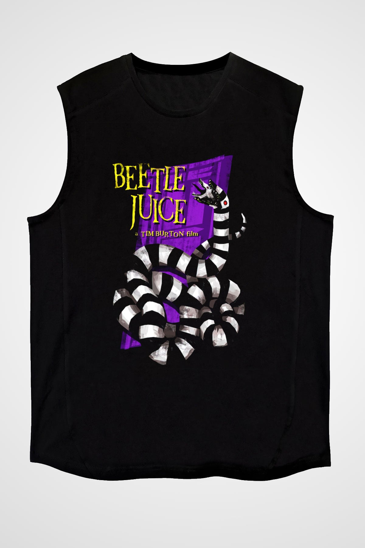 Beetlejuice Beterböcek Siyah Unisex Kolsuz Tişört