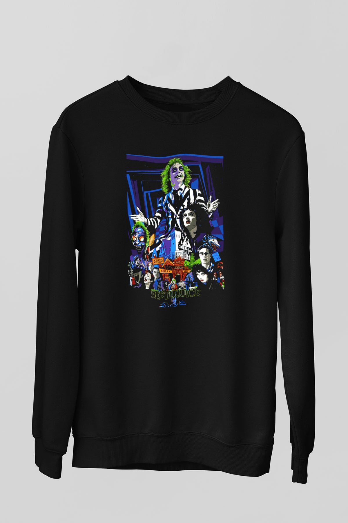 Beetlejuice Beterböcek Siyah Unisex Sweatshirt