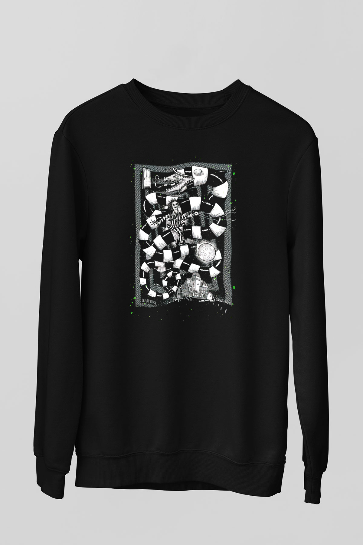 Beetlejuice Beterböcek Siyah Unisex Sweatshirt