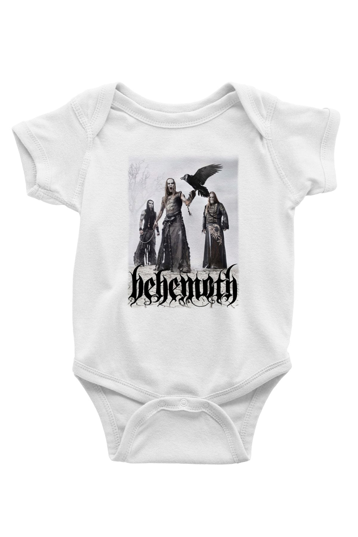 Behemoth Baskılı Beyaz Unisex Bebek Body - Zıbın